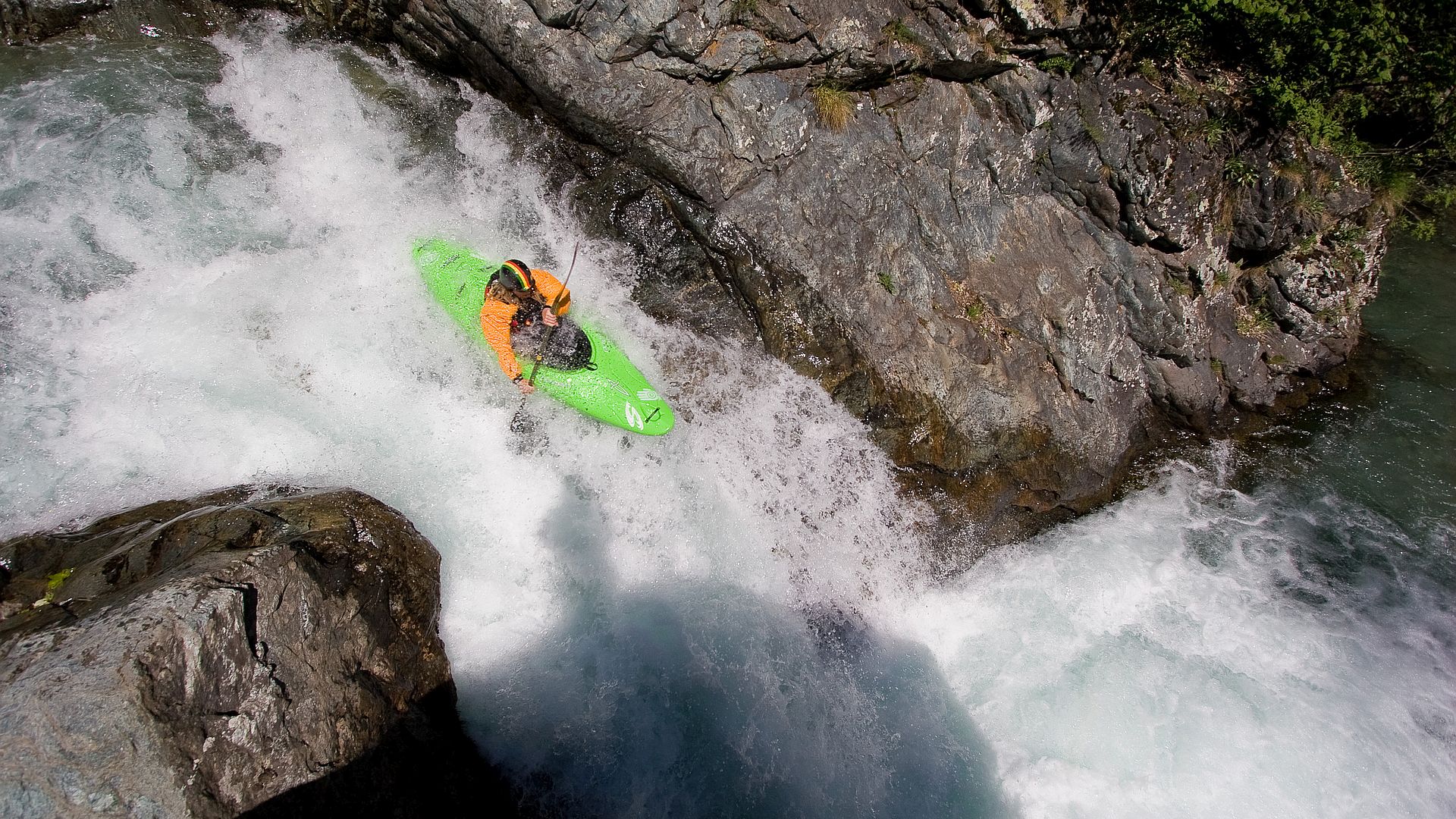 Kajak, Fluss Stura di Ala, Abschnitt Molette - Stura di Ala (Obere) schöne 5m Stufe 🛶 Reiner G.