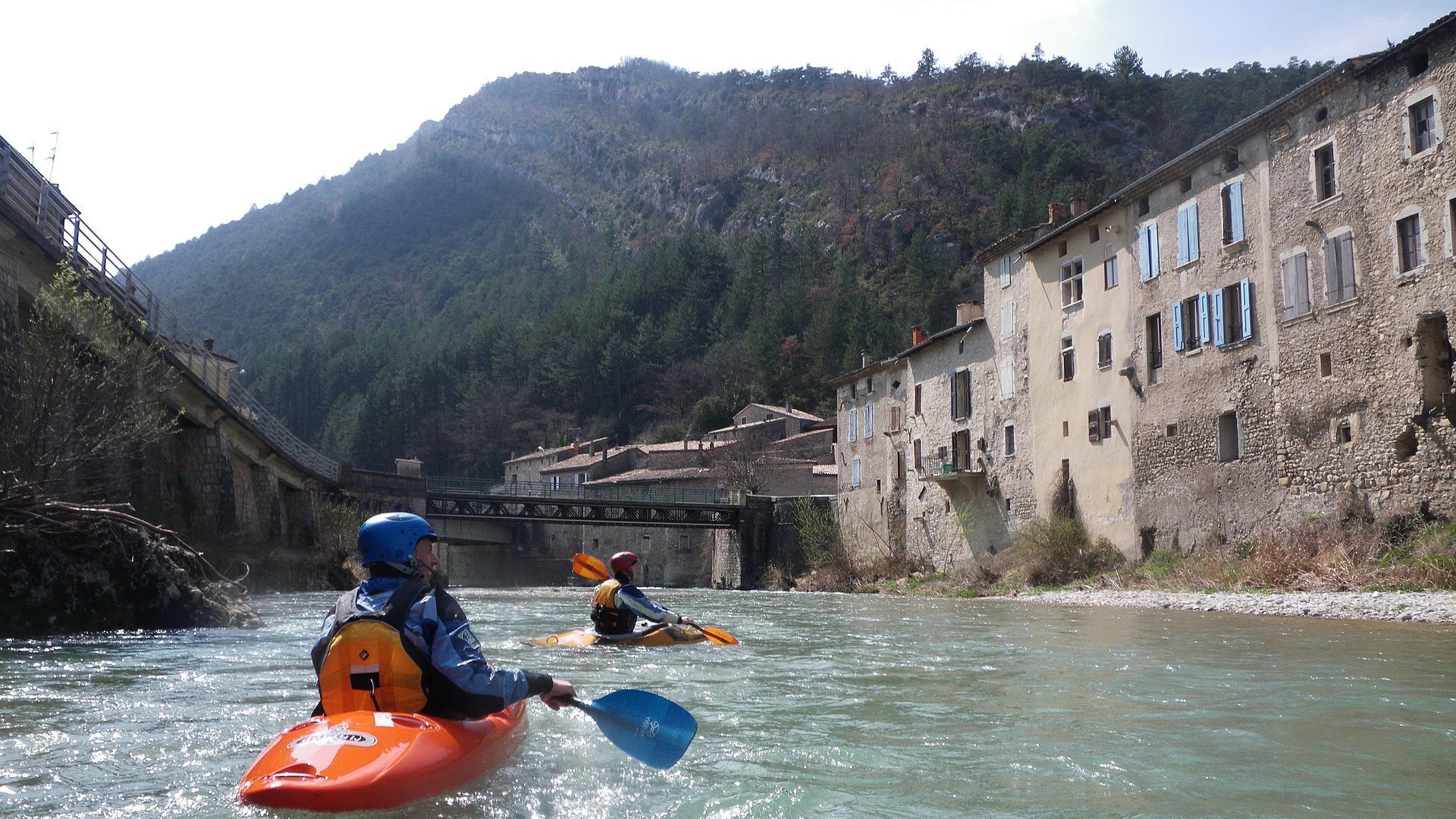 Kajak, Fluss Drôme, Abschnitt Die - Saillans in Pontaix 
