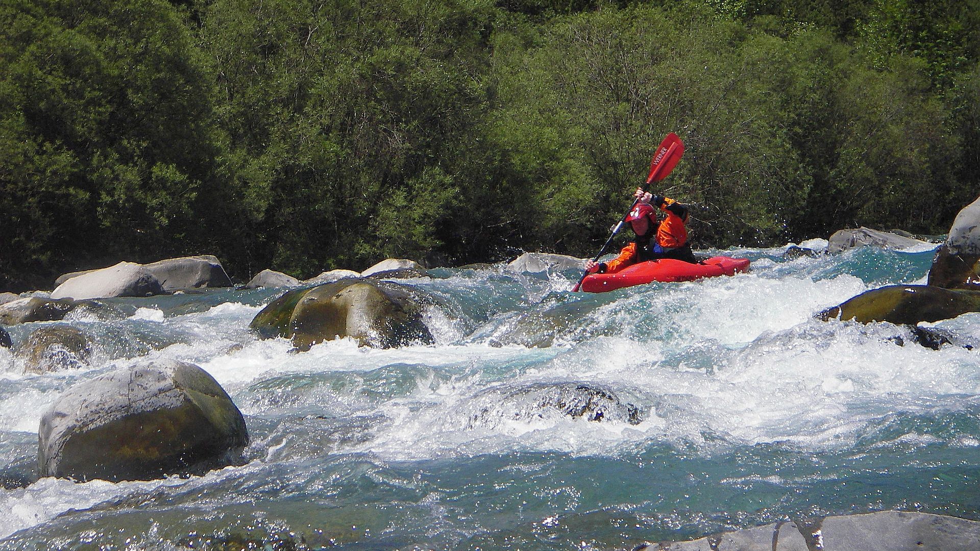 Kajak, Fluss Ara, Abschnitt Broto - Fiscal im Katarakt 