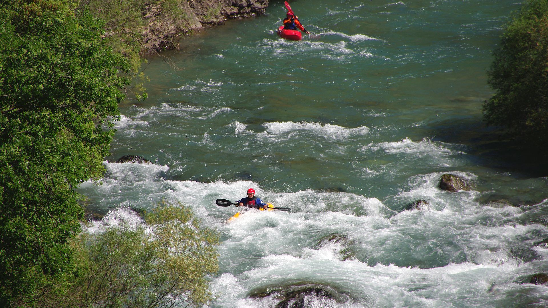Kajak, Fluss Ésera, Abschnitt Seira - Campo (Schlucht) verblockt 