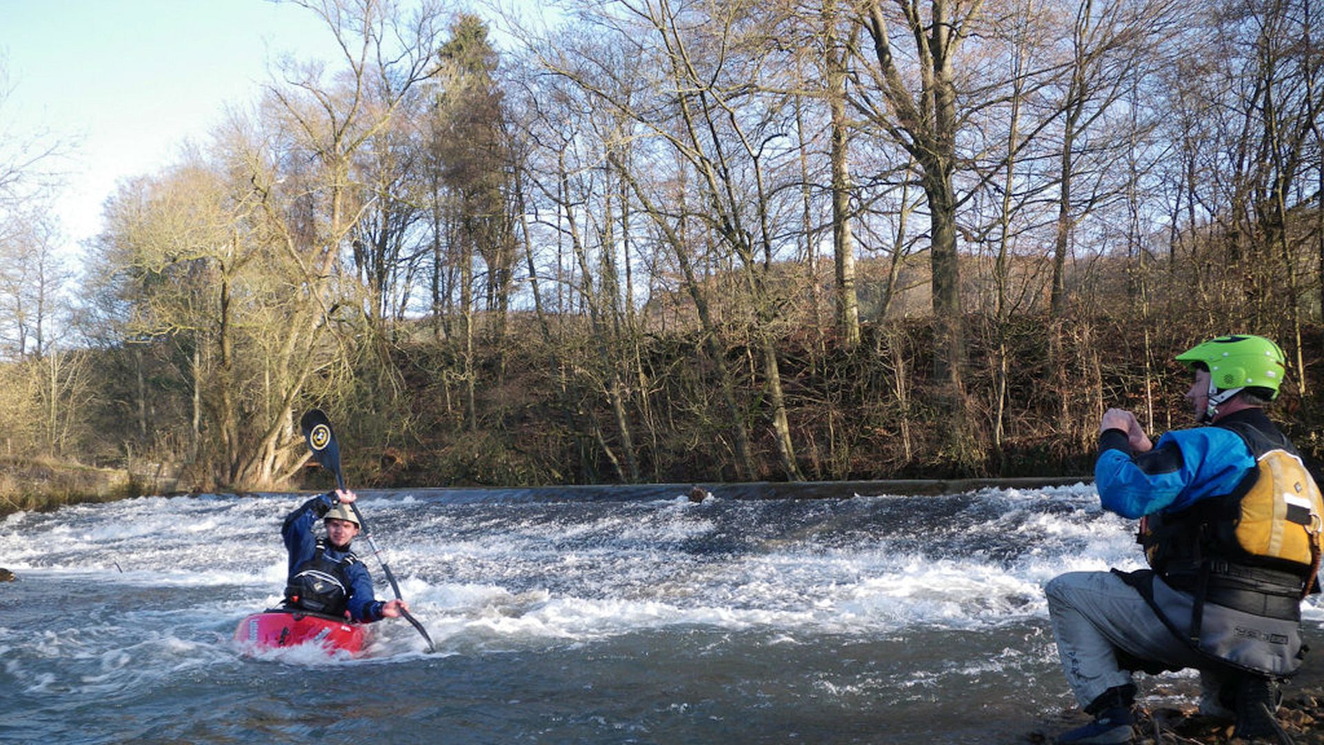 © Martina P. 16.1.12 Kajak, Fluss Sülz, Abschnitt Mittelsteeg - Rösrath das zweite Schrägwehr