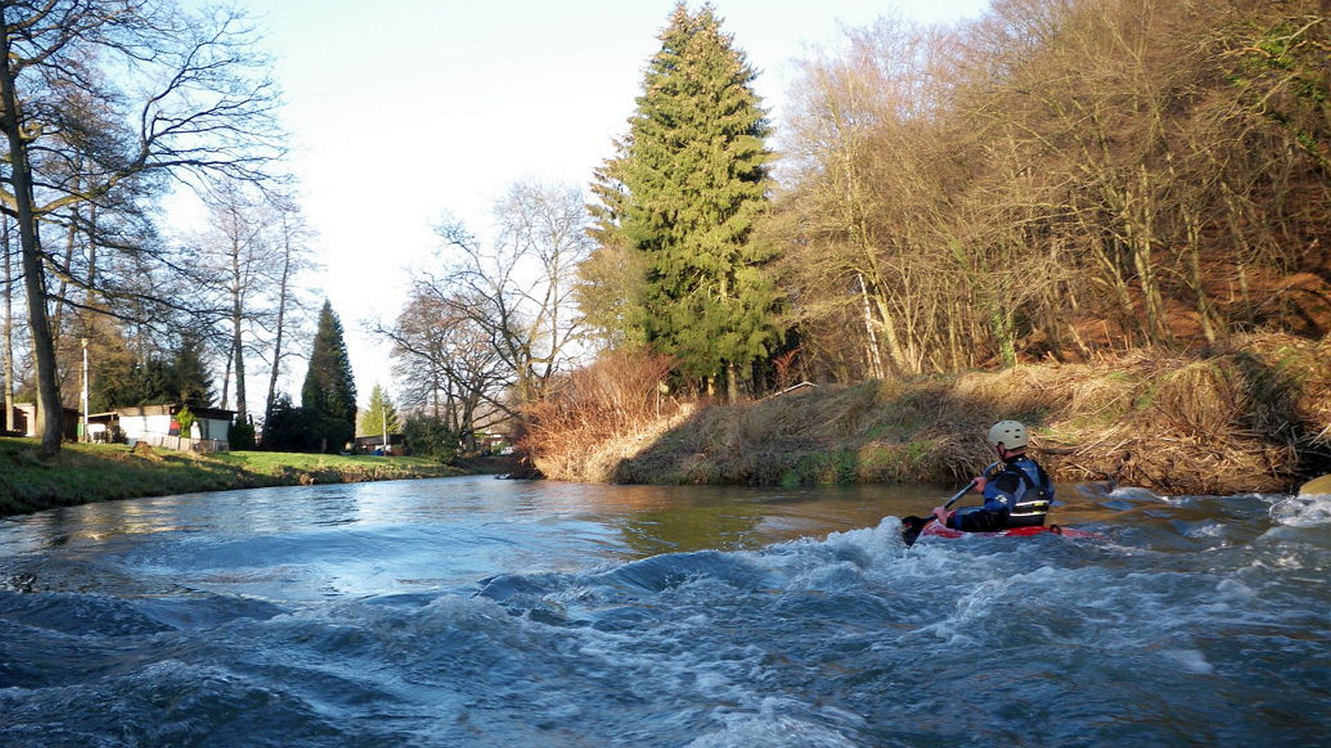 © Martina P. 16.1.12 Kajak, Fluss Sülz, Abschnitt Mittelsteeg - Rösrath eine kleine Surfwelle