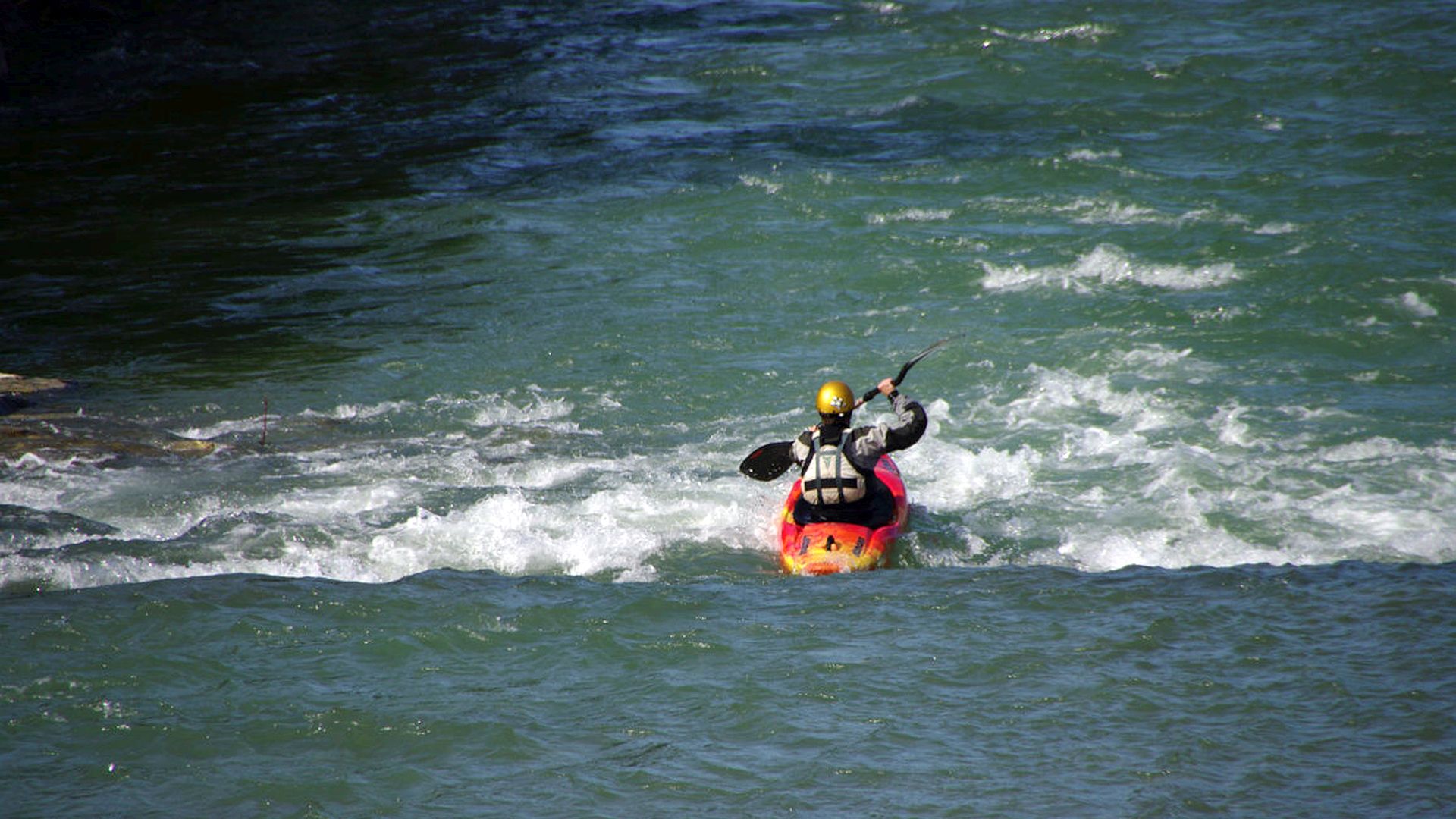 Kajak, Fluss Breitach, Abschnitt Breitachklamm - Fischen (Untere Breitach) kleine Stufen 
