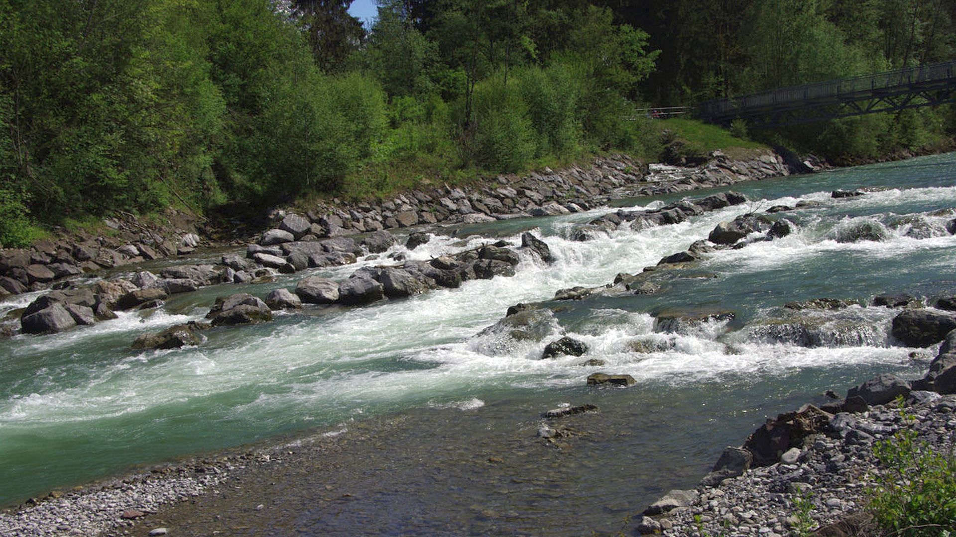 Kajak, Fluss Breitach, Abschnitt Breitachklamm - Fischen (Untere Breitach) das Kanonenrohr 