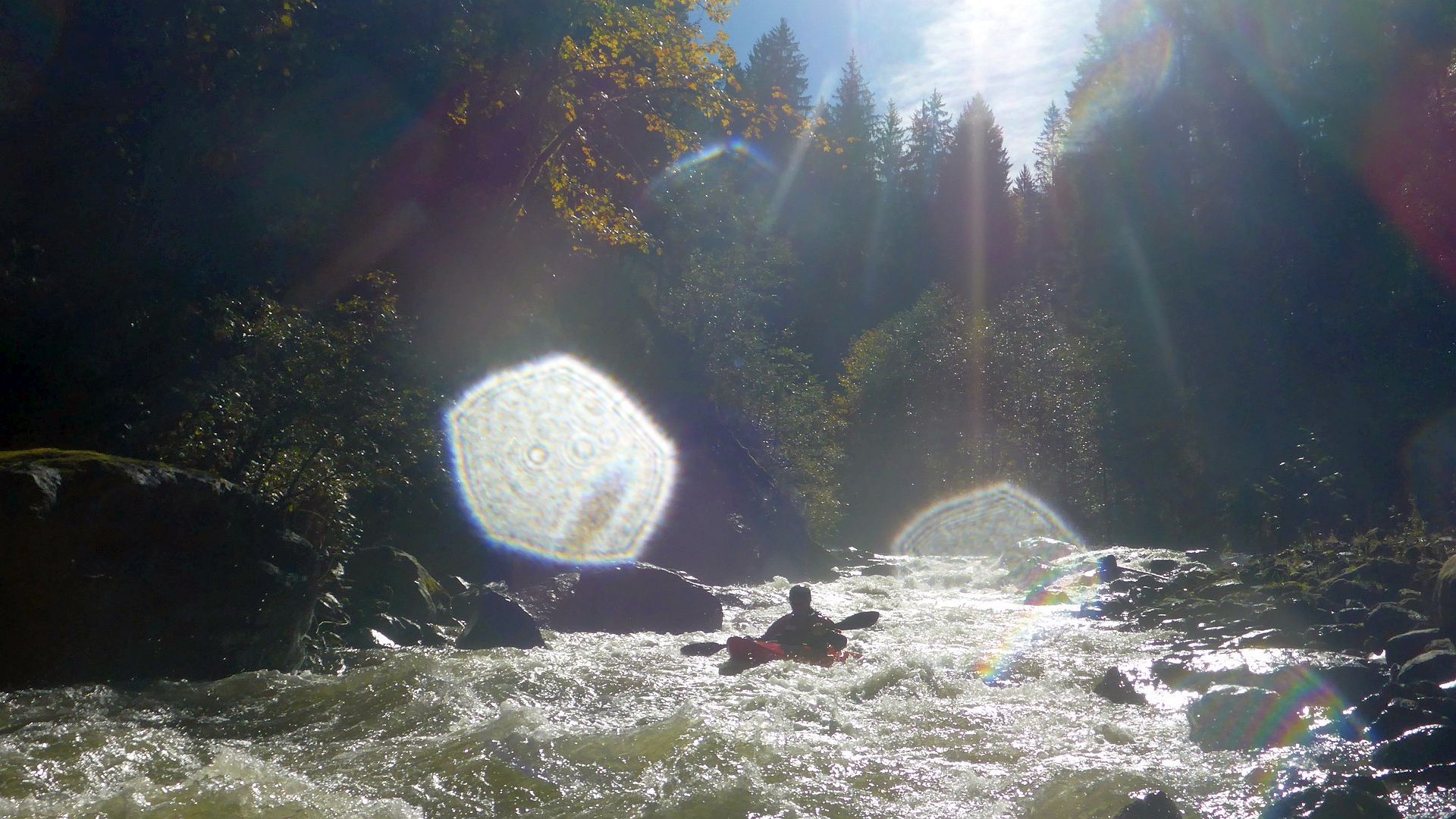 Kajak, Fluss Windauer Ache, Abschnitt Rainkarsee - Hopfgarten flotte Ache 