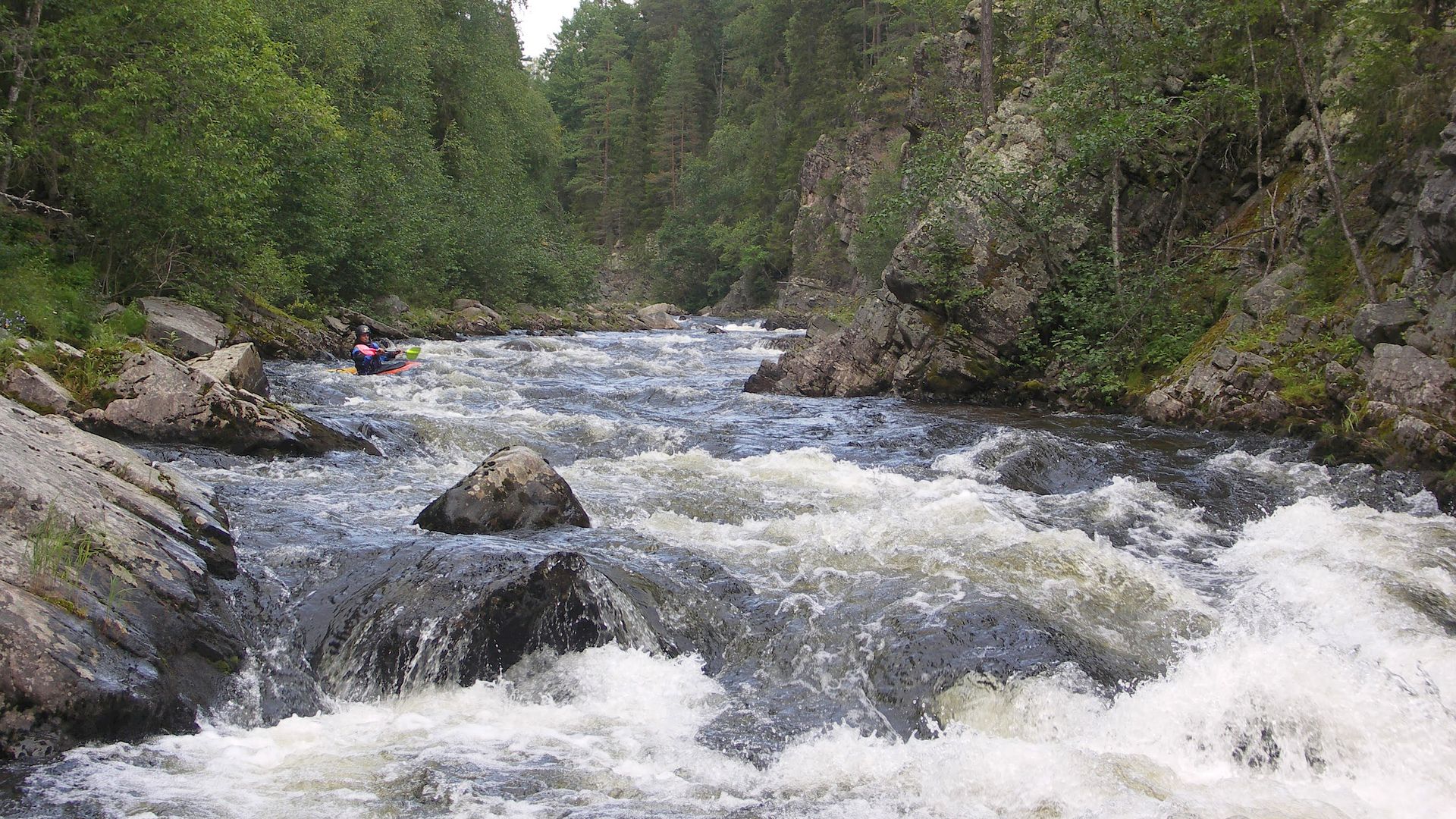 Kajak, Fluss Unsetåa, Abschnitt Unnsetbrenna - Elvål und runter 