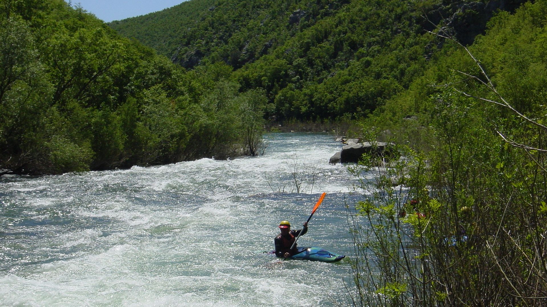 Kajak, Fluss Cetina, Abschnitt Velika Njiva - Blato na Cetini (Obere) nach dem Abfall 🛶 Kurt P.