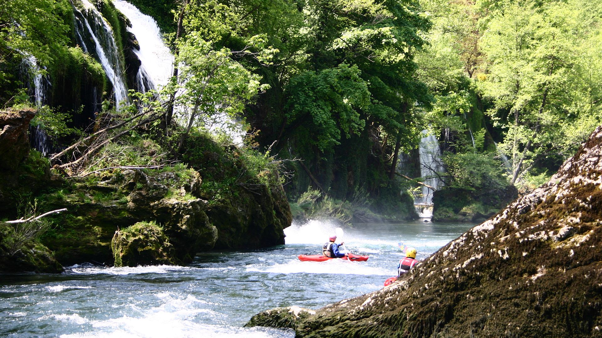 Kajak, Fluss Korana, Abschnitt Slunj - Veljun weitere Wasserfälle 🛶 Gerhard L., Wolfram S.
