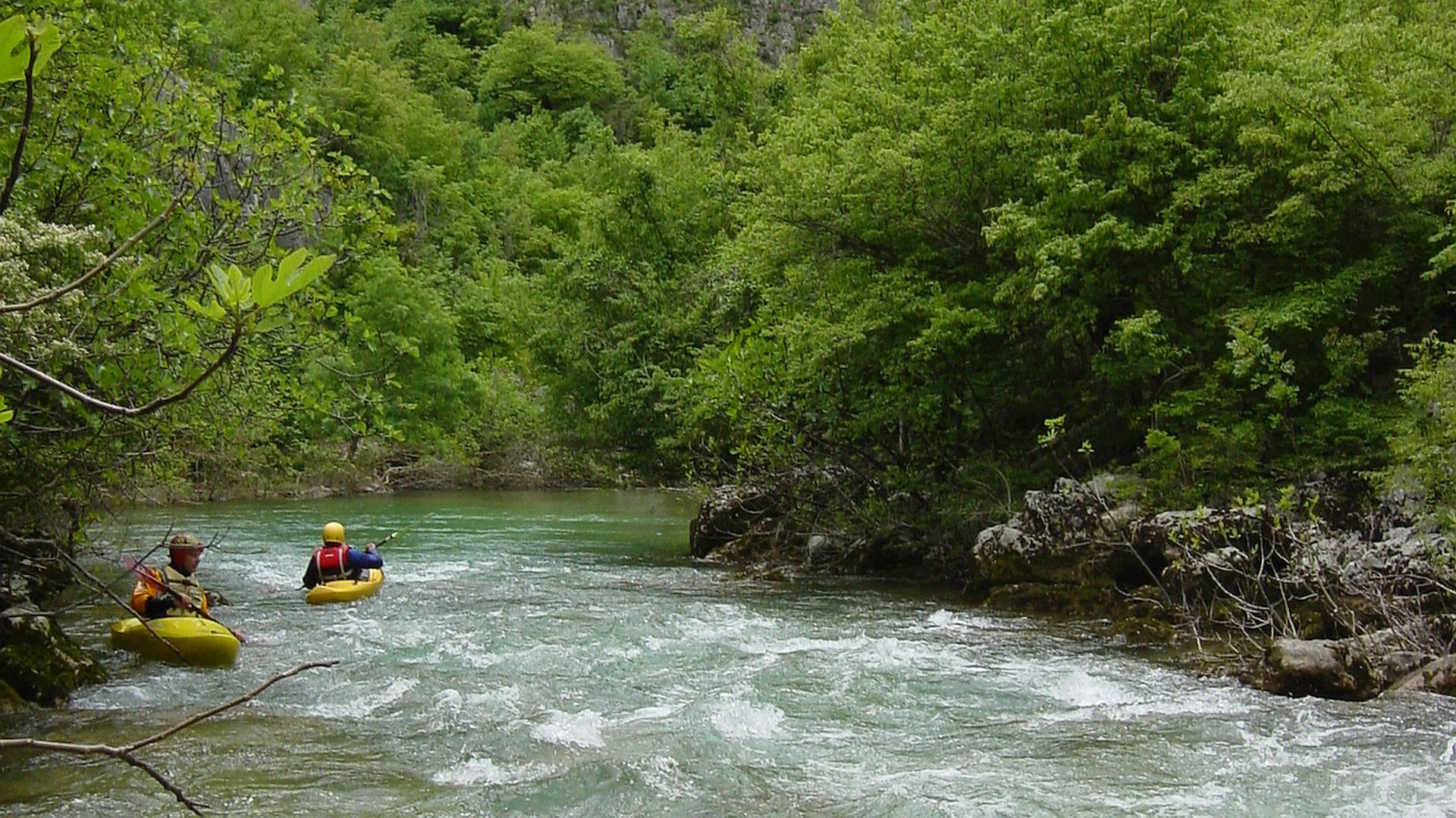 Kajak, Fluss Zrmanja, Abschnitt Palanka - Ervenik (Obere) durchwegs leichtes Wildwasser 🛶 Heinz D., Helmut L.