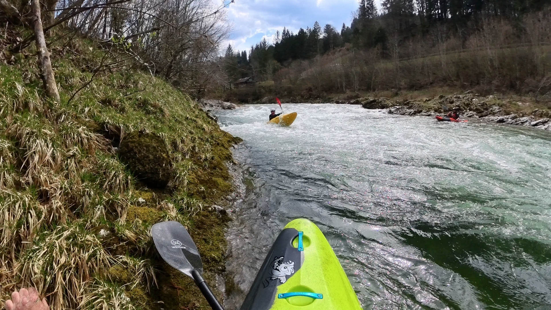 Kajak, Fluss Ybbs, Abschnitt Hollenstein - Ofenbach 1. von 3 Schwällen 🛶 Dieter B.