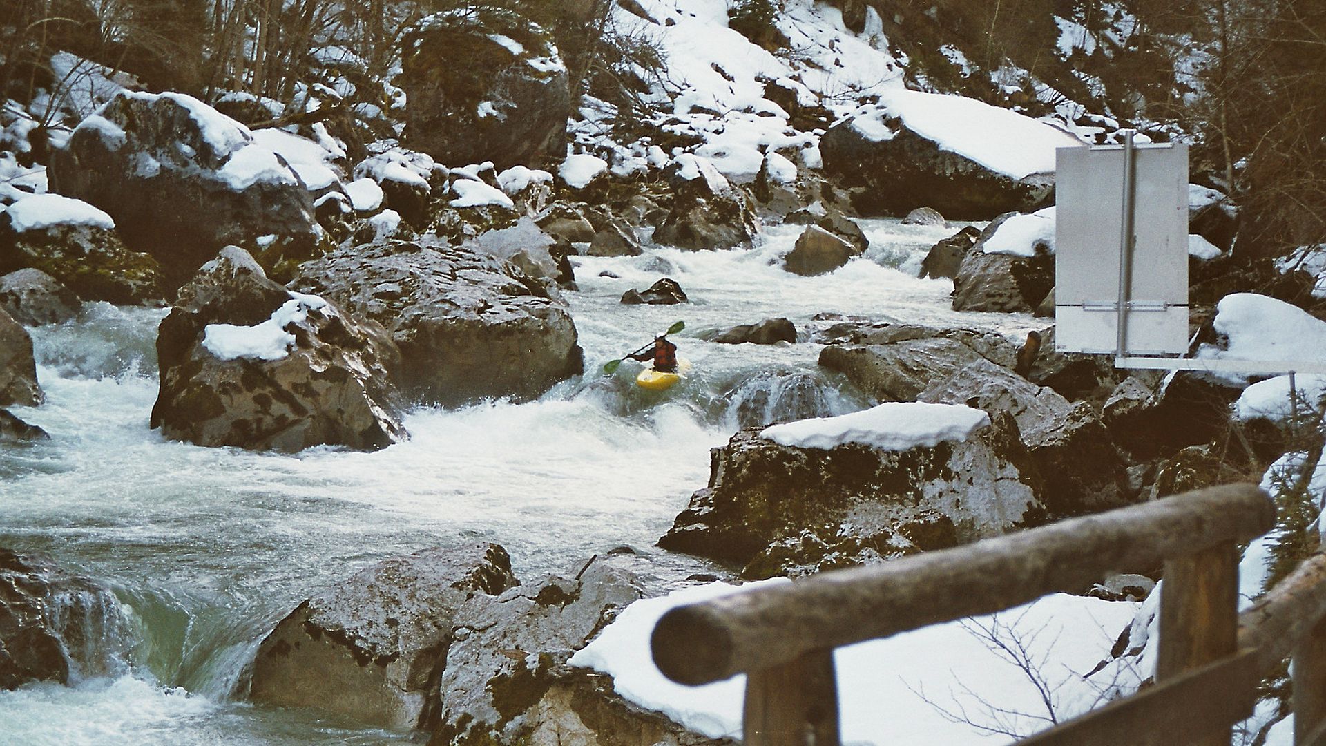 Kajak, Fluss Saalach, Abschnitt Lofer - Au (Teufelsschlucht) Teufelsschlucht im Winter 🛶 Alex M.