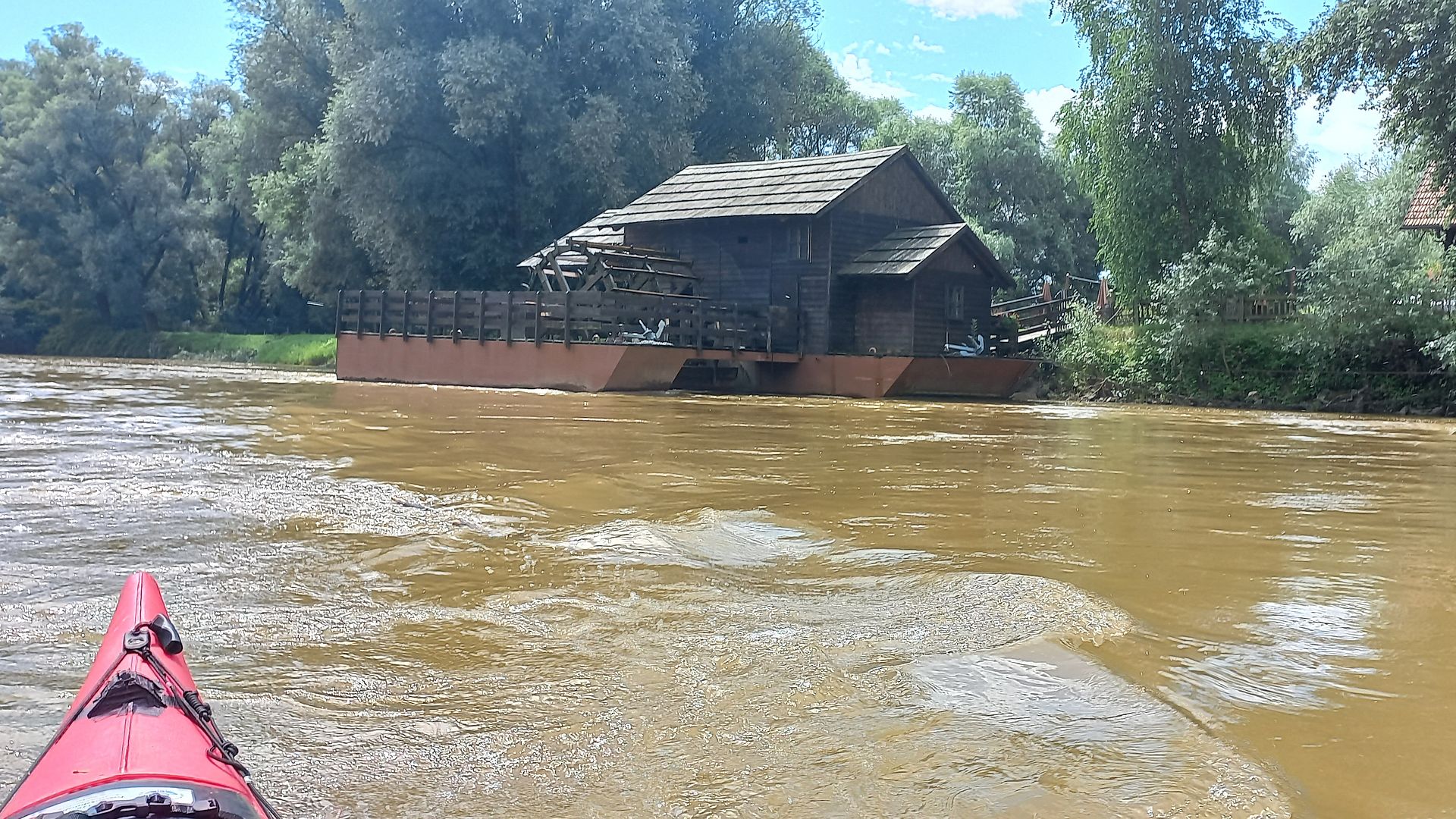 Kajak, Fluss Mur, Abschnitt Oberschwarza - Sveti Martin na Muri (Grenzmur) Schiffsmühle Sveti Martin na Muri 