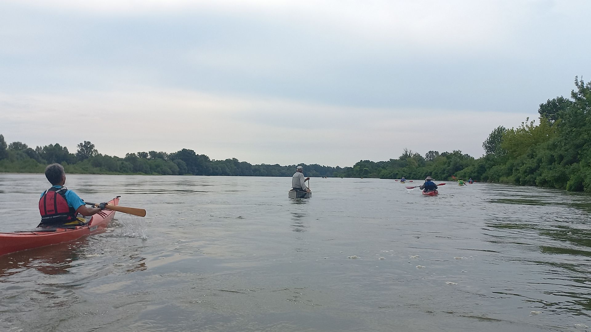 © Dieter K. 21.7.23 Kajak, Fluss Drau (Drava), Abschnitt Őrtilos - Mündung in Donau nach der Mündung der Mur