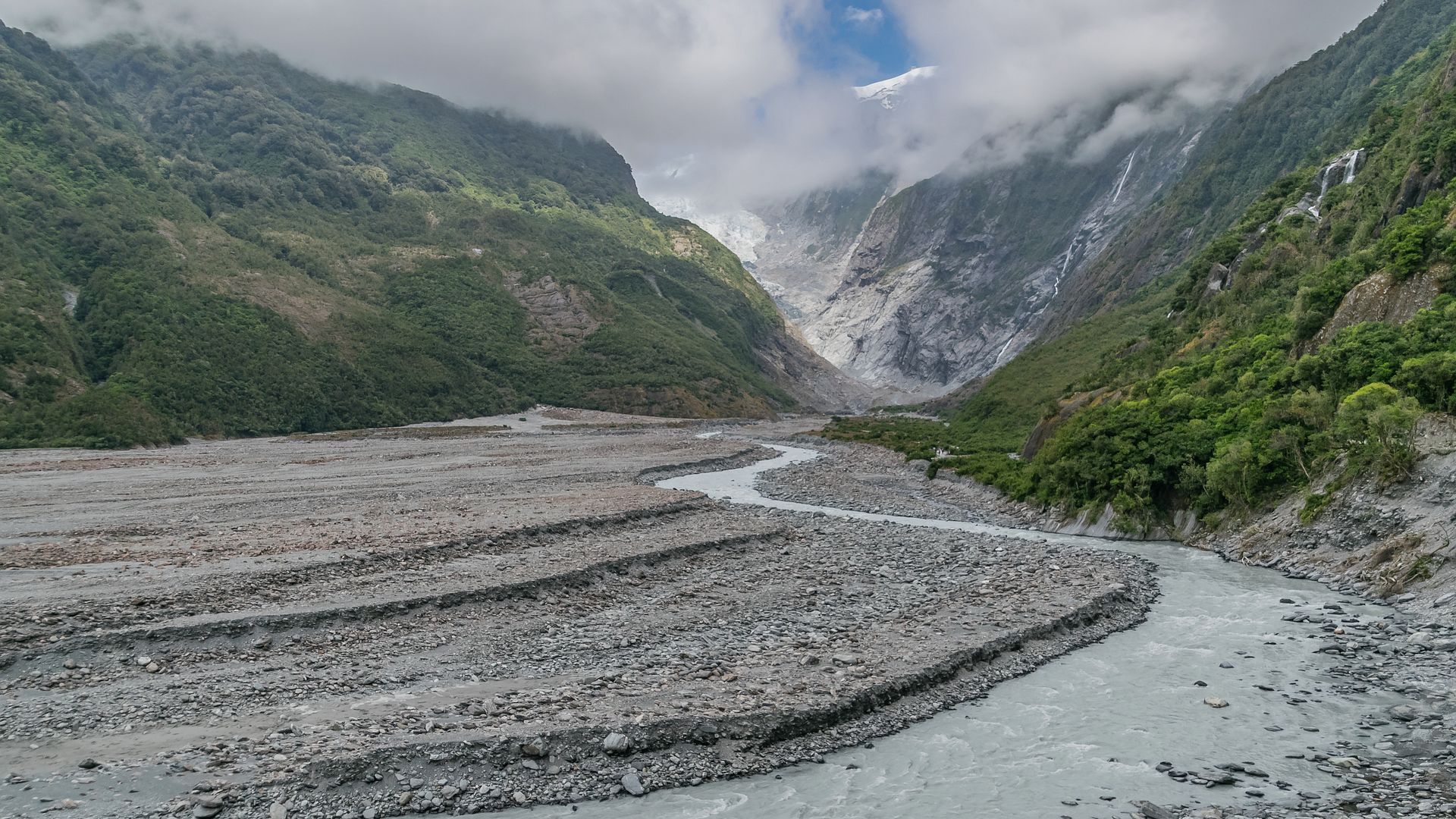 Kajak, Fluss Waiho River, Abschnitt Gletscher - Franz Josef (Standardstrecke)