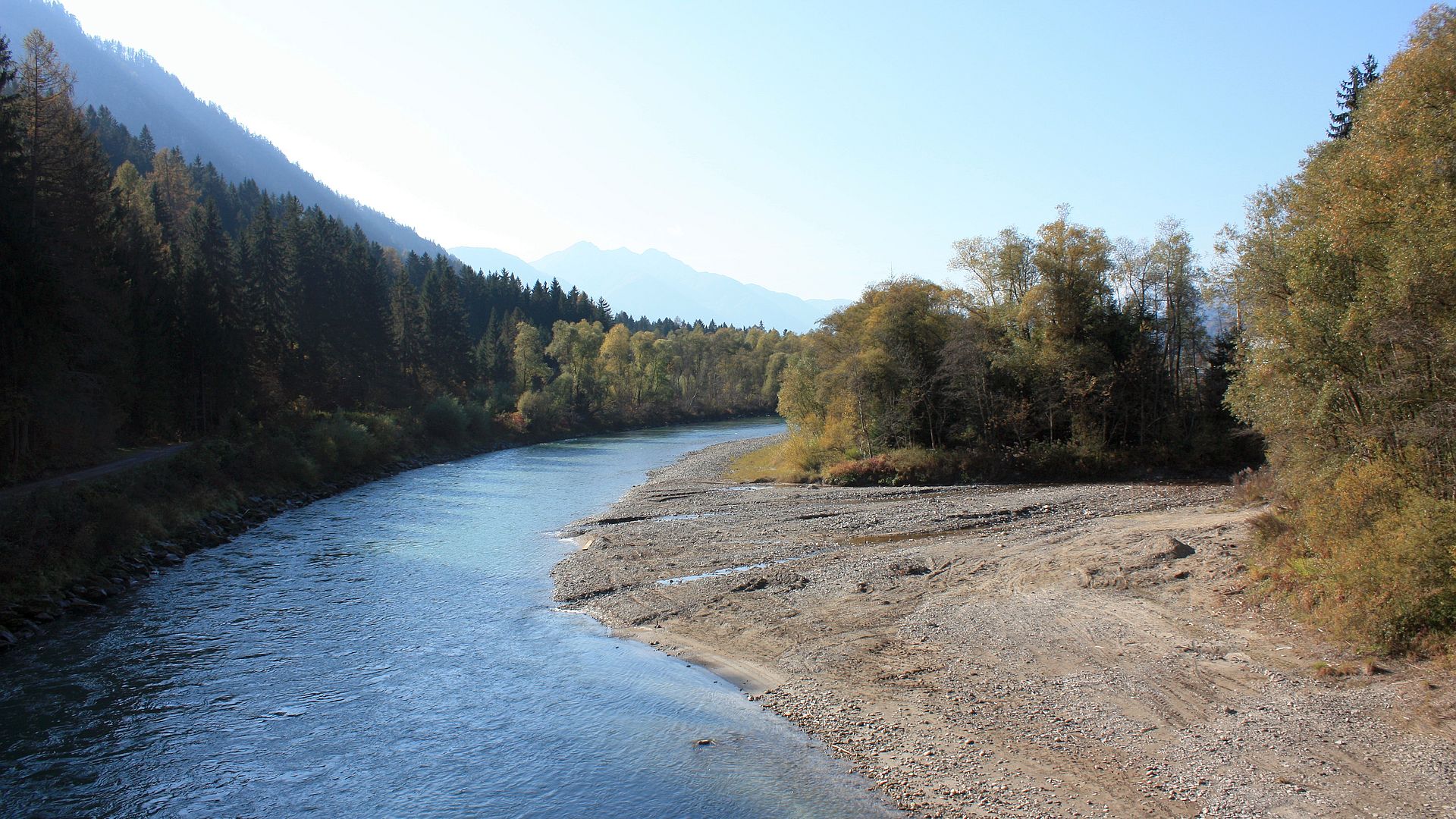 Kajak, Fluss Drau, Abschnitt Lienz - Kamering (Wanderstrecke)
