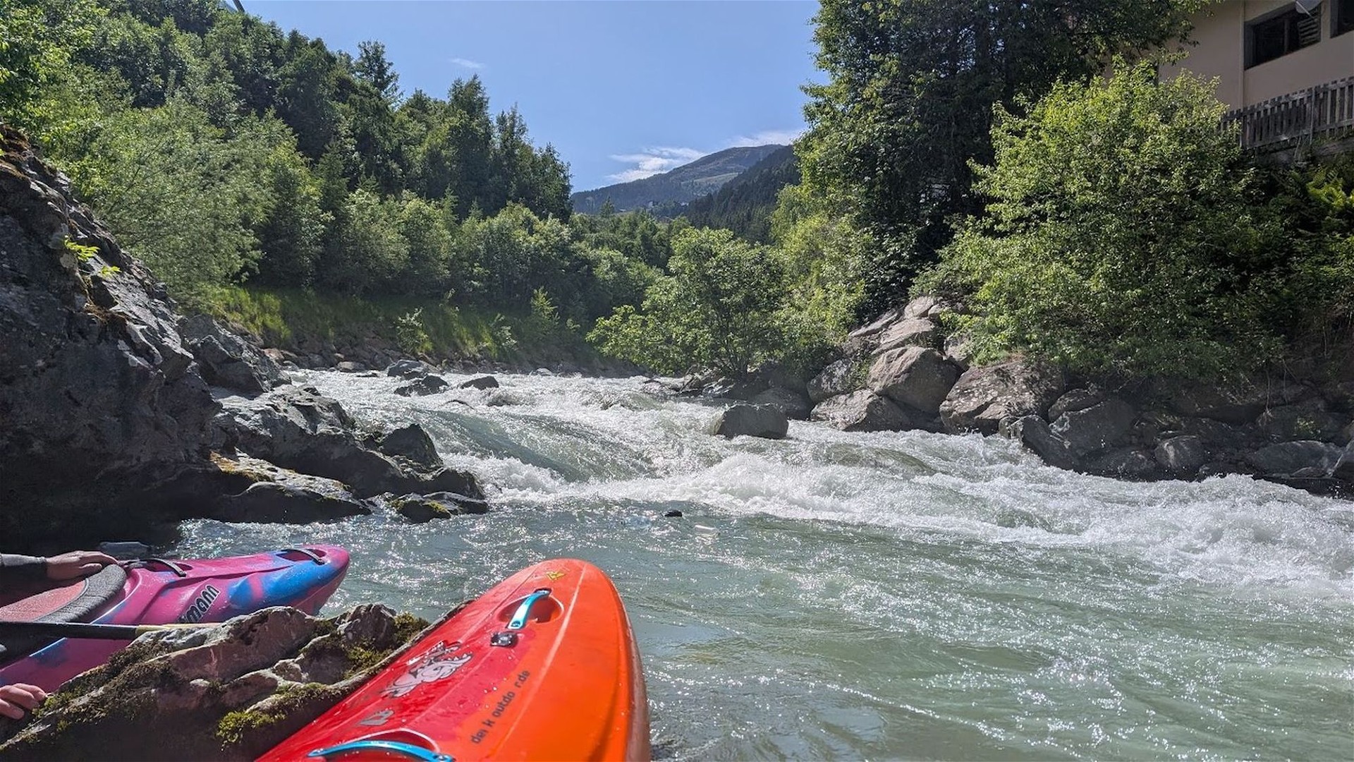 Kajak, Fluss Trisanna, Abschnitt Ebene - See Ausgang der Vogelsägstufe 