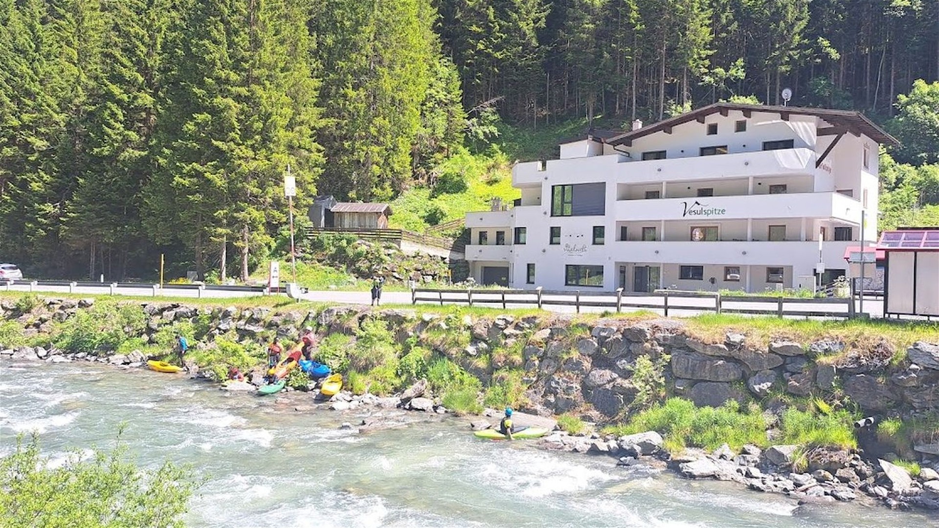 Kajak, Fluss Trisanna, Abschnitt Ebene - See Einstieg in Ebene 