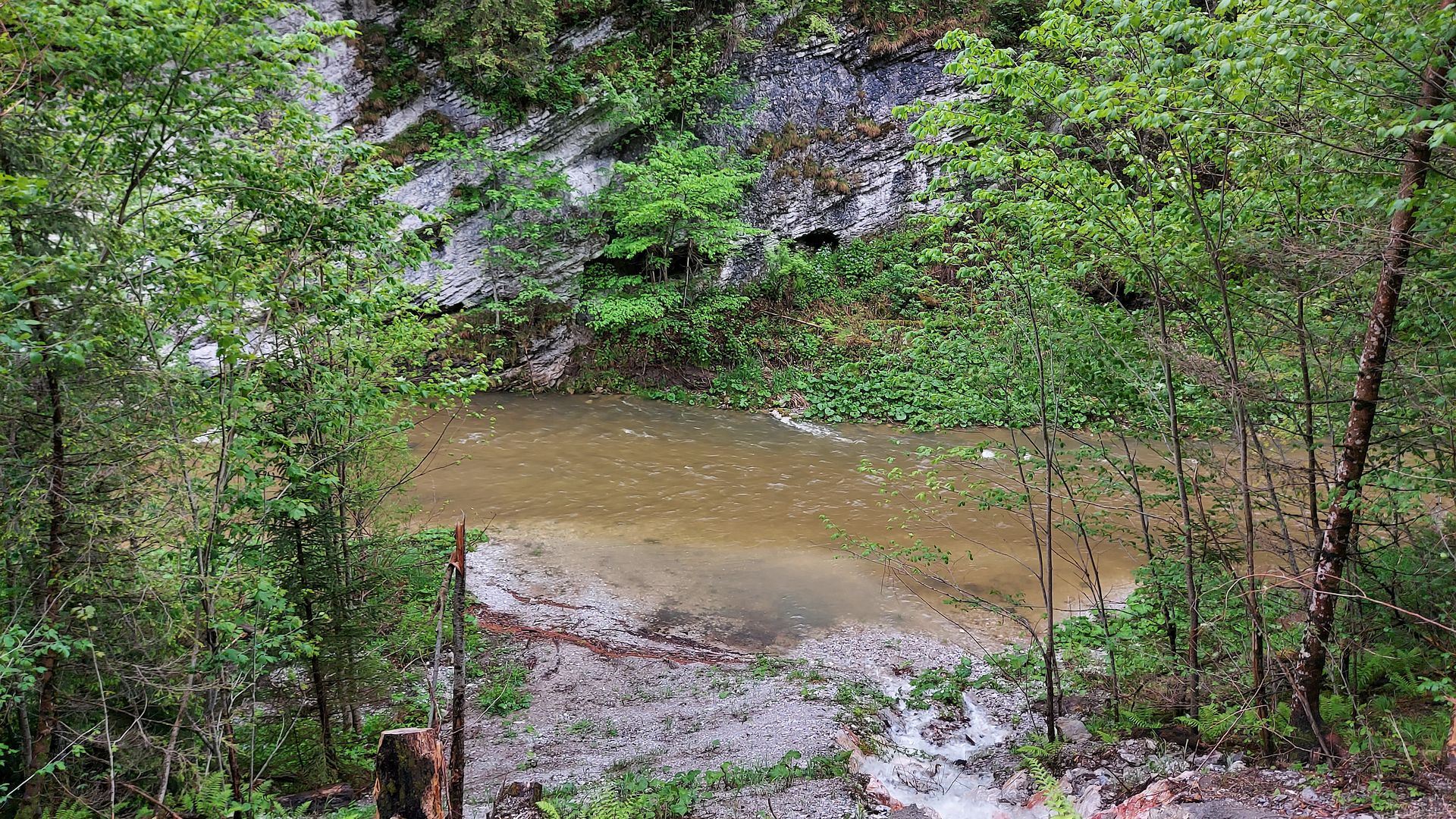 Kajak, Fluss Mürz, Abschnitt Frein - Ende S-Kurve (Totes Weib Schlucht) unschwierig am Beginn 