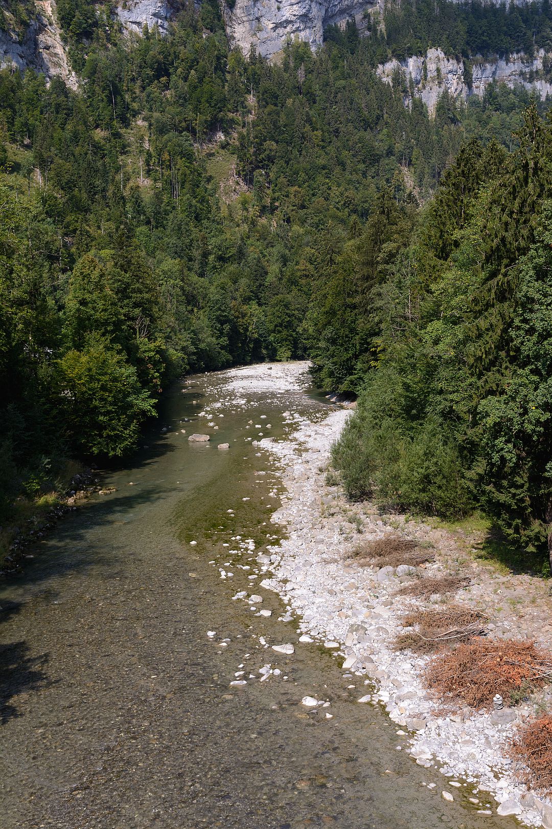 Kajak, Fluss Bregenzer Ache, Abschnitt Hof - Egger Wehr (Schwarzenbergschlucht)