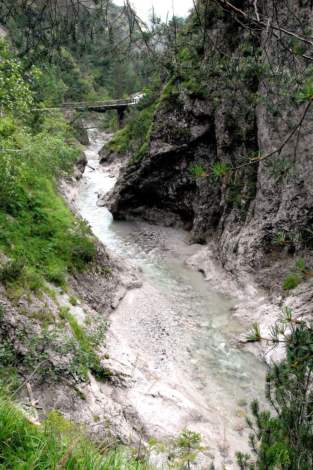 Kajak, Fluss Trögernbach, Abschnitt Koschutabach - Ebriach (Trögerner Klamm)