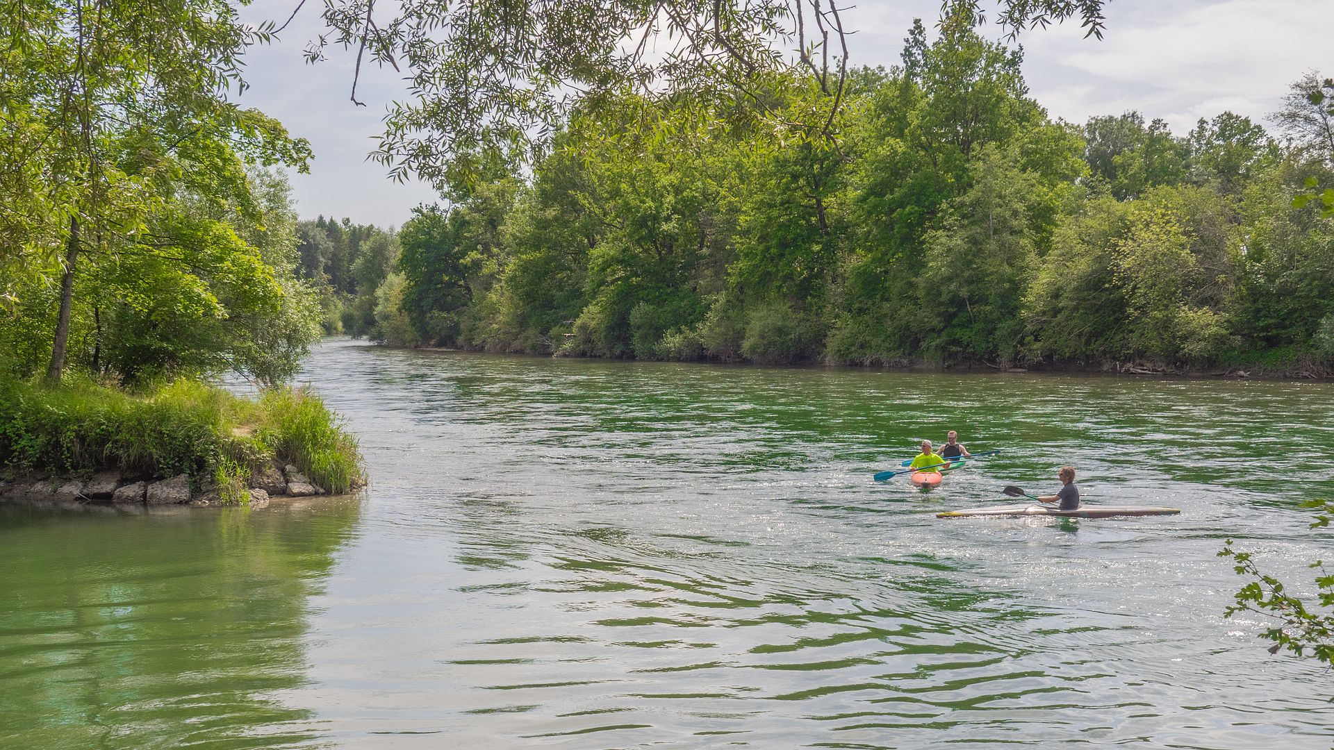 Kajak, Fluss Reuss, Abschnitt Perlen - Bremgarten