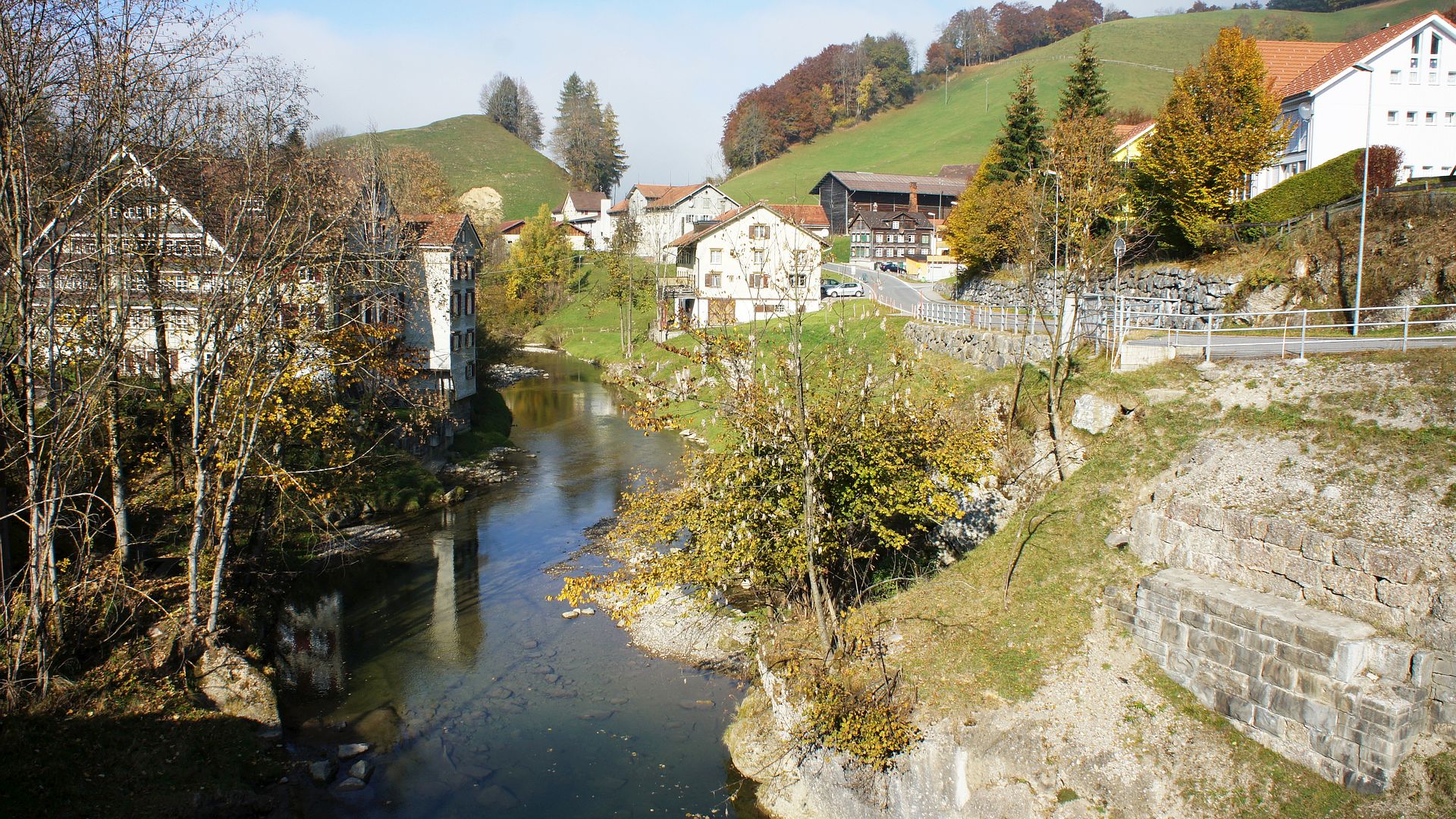 Kajak, Fluss Urnäsch, Abschnitt Zürchersmühle - Hundwiler Brücke (Obere Schlucht)