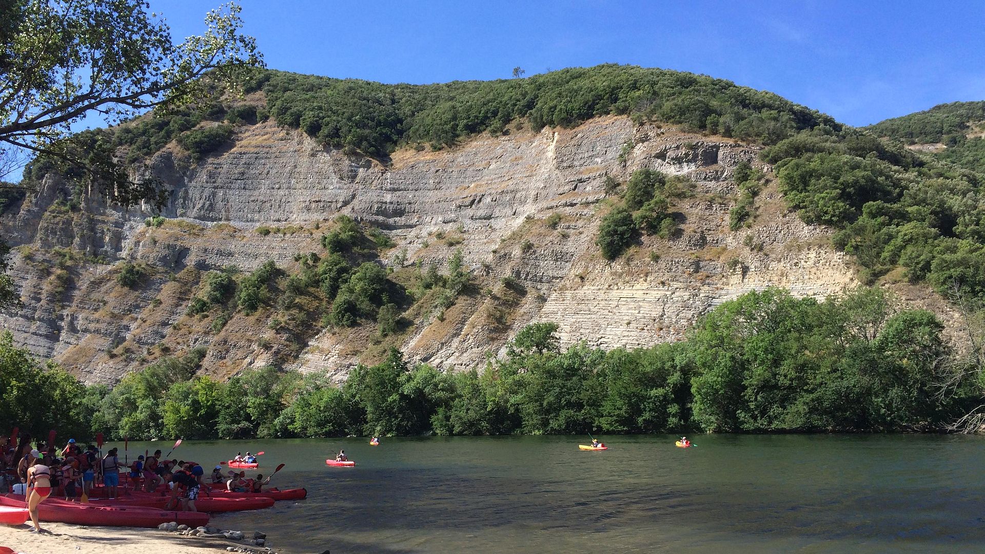Kajak, Fluss Ardèche, Abschnitt La Dique - Vallon