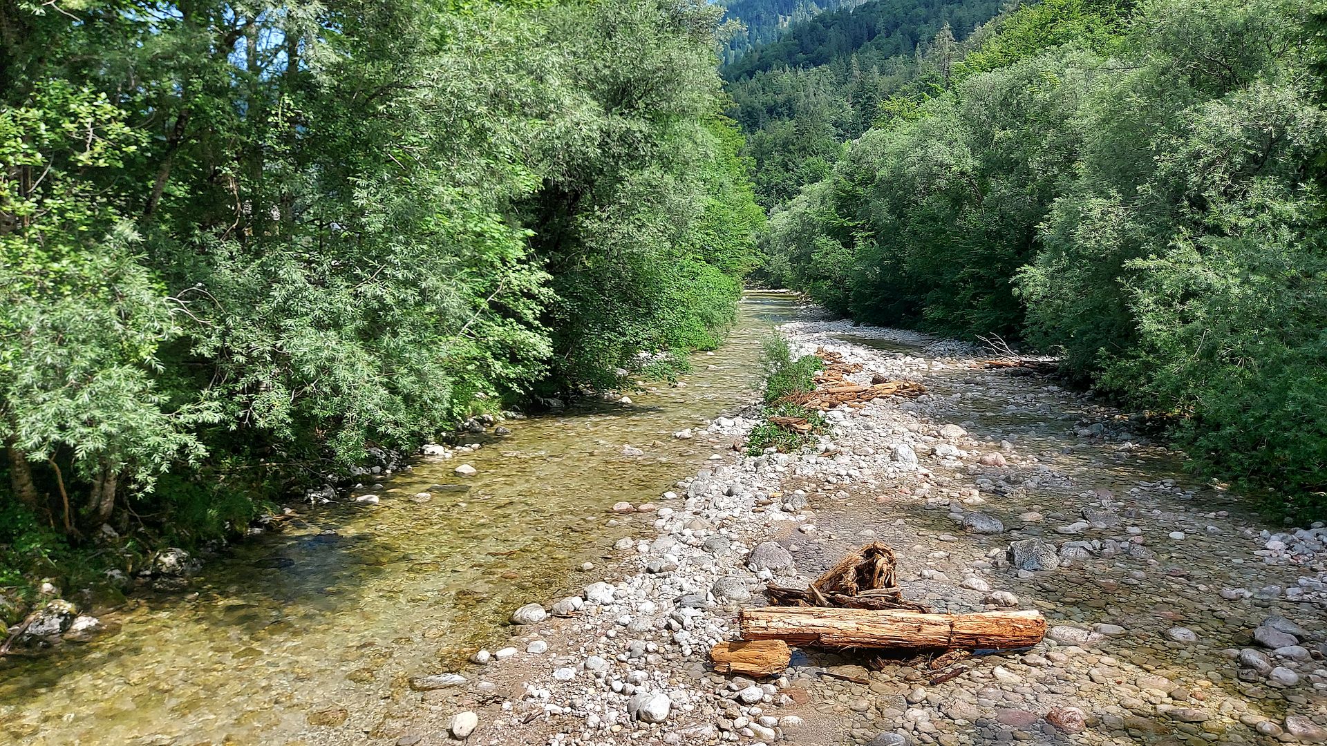 Kajak, Fluss Ybbs, Abschnitt Langau - Lunz die ersten Meter 