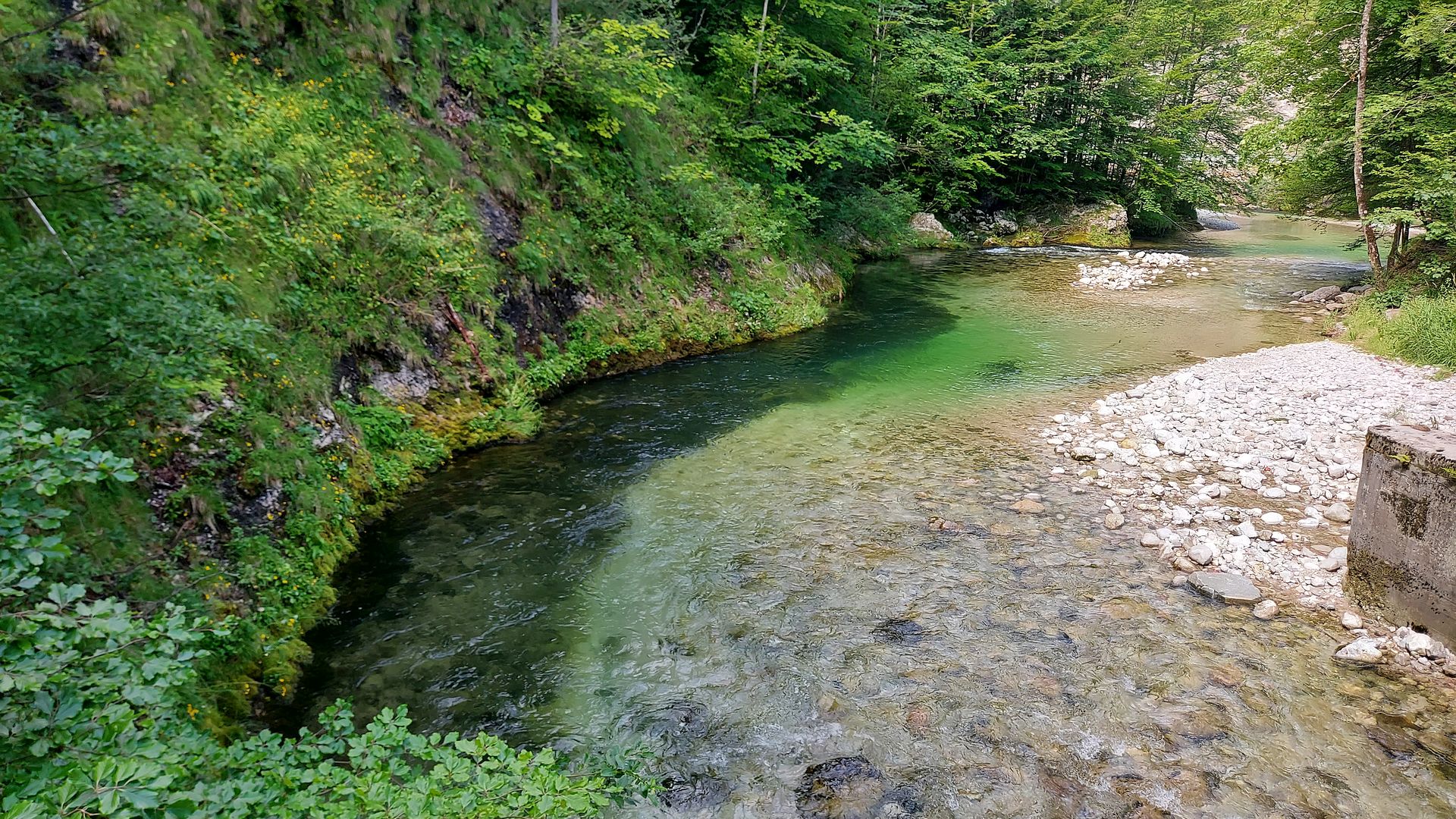 Kajak, Fluss Ybbs, Abschnitt Langau - Lunz teilweise schluchartig 