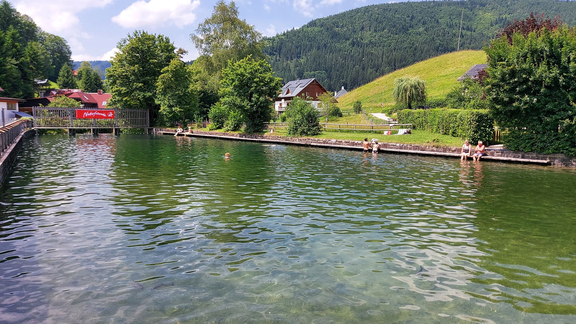 Kajak, Fluss Lunzer Seebach, Abschnitt Seebad - Mündung in Ybbs das Seebachbad 