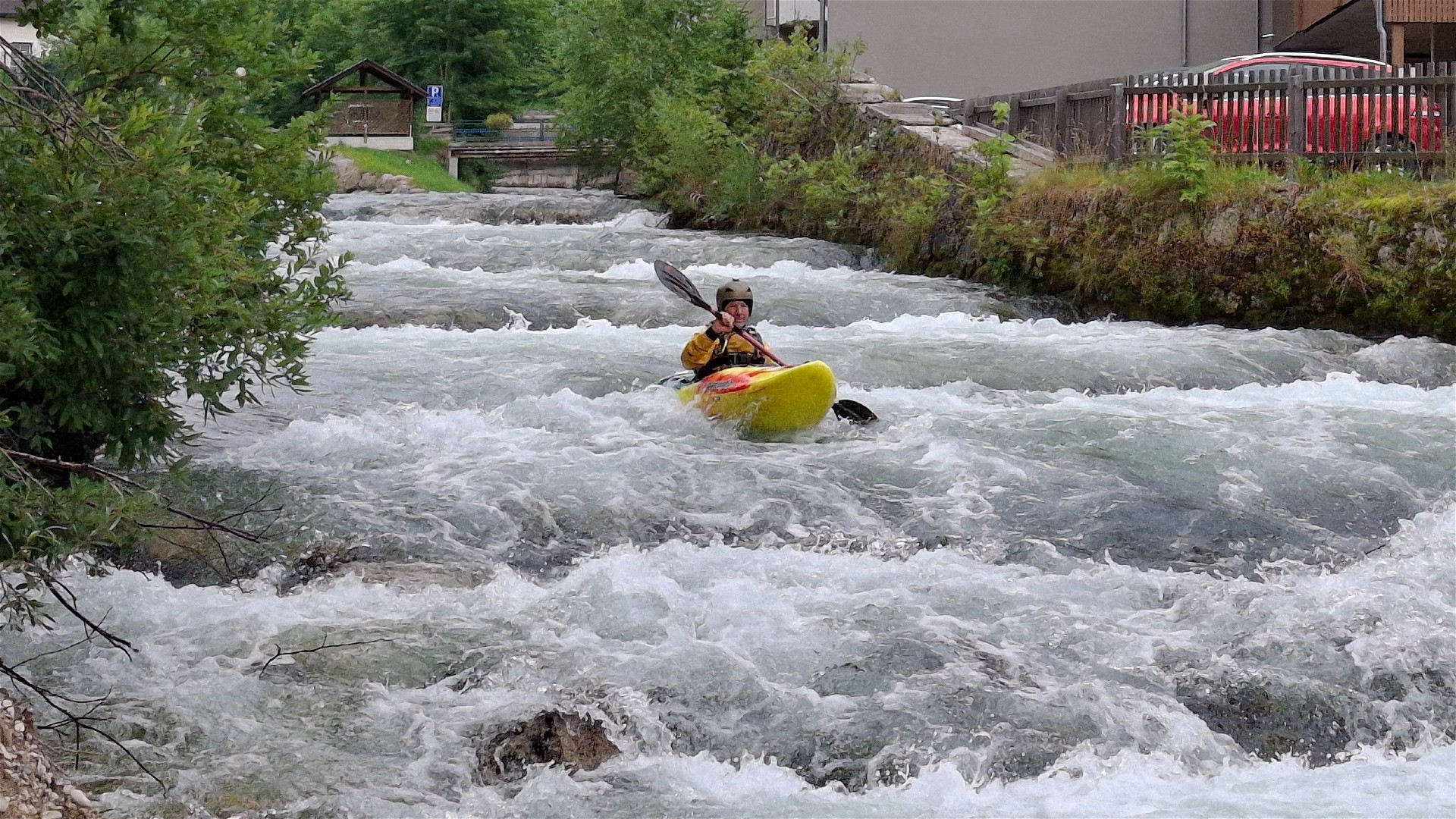 Kajak, Fluss Grundlseetraun, Abschnitt Grundlsee - Bad Aussee Ortseinfahrt Bad Aussee 