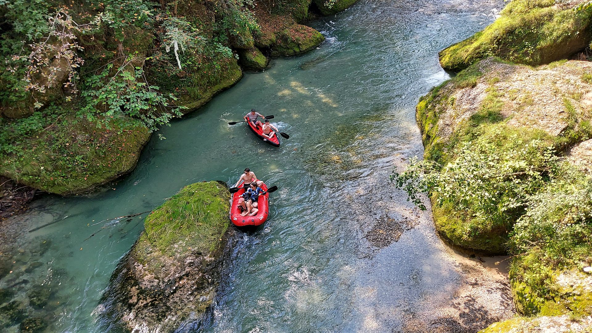 Kajak, Fluss Erlauf, Abschnitt Purgstall - Türkensturz (Purgstallschlucht) Engstelle bei der Aussichtsplattform 