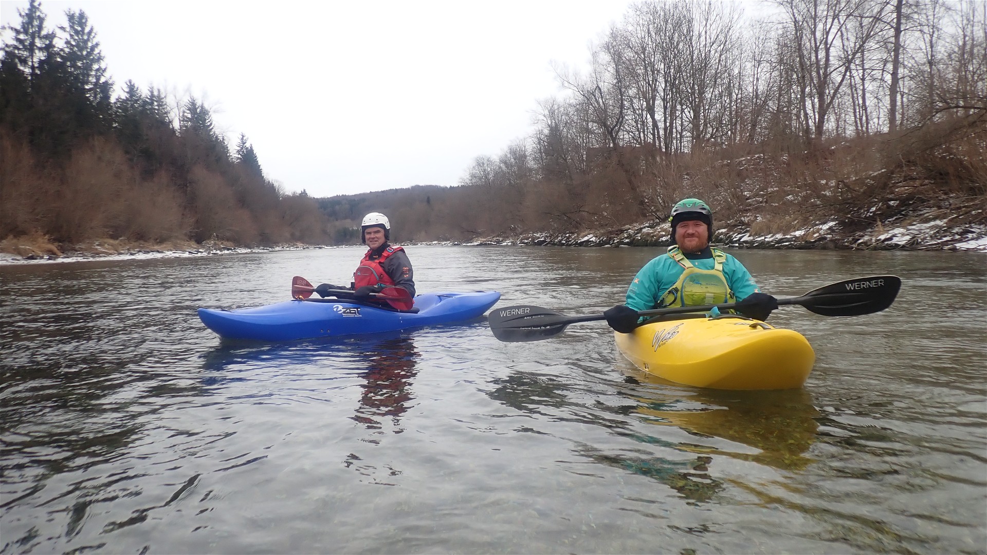 Kajak, Fluss Steyr, Abschnitt Aschach - Steyr ruhige Abschnitte 