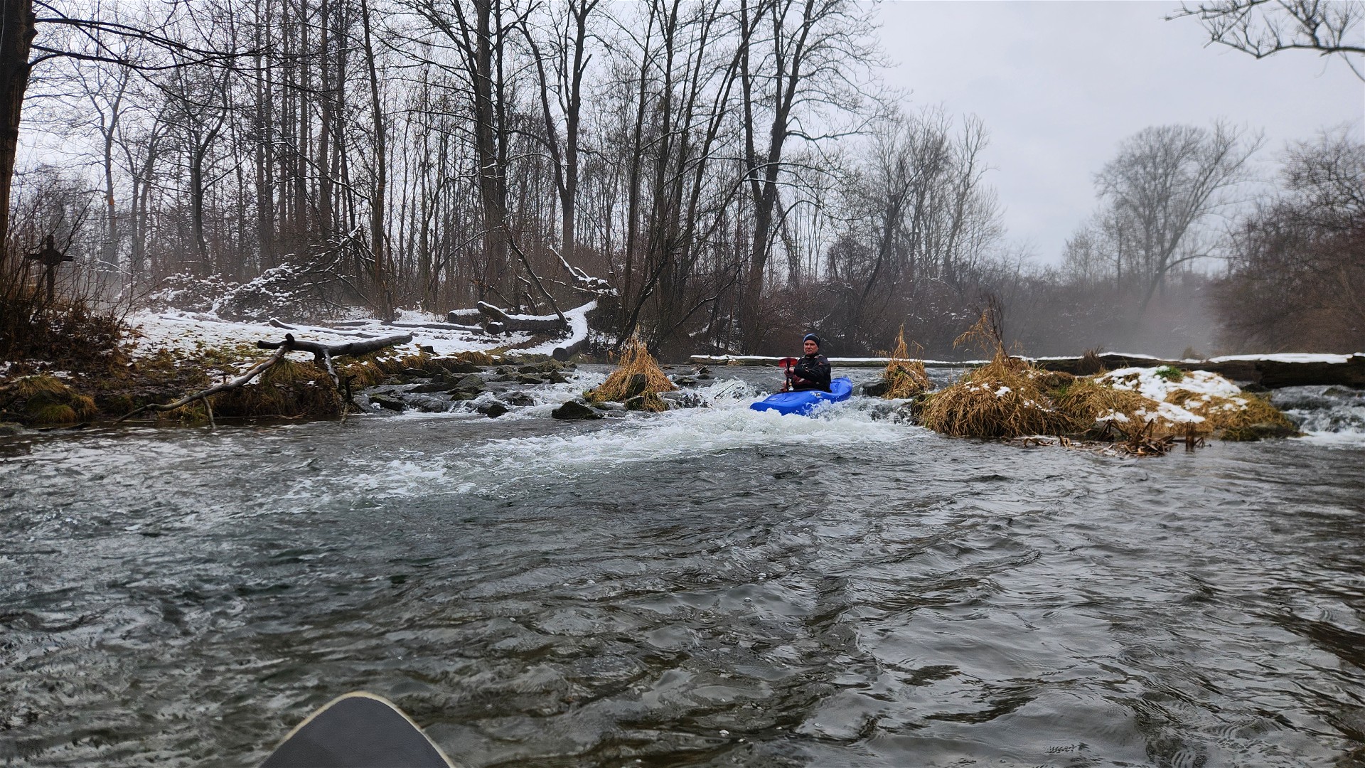 © Claus K. 21.2.26 Kajak, Fluss Mitterwasser, Abschnitt Großer Weikerlsee - Donau kleines Wehr