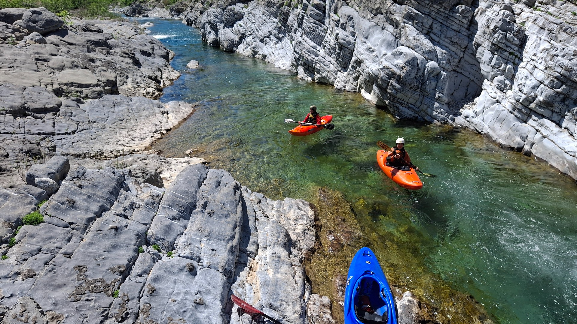 Kajak, Fluss Kir, Abschnitt Prekal - Canyon erster Canyon 