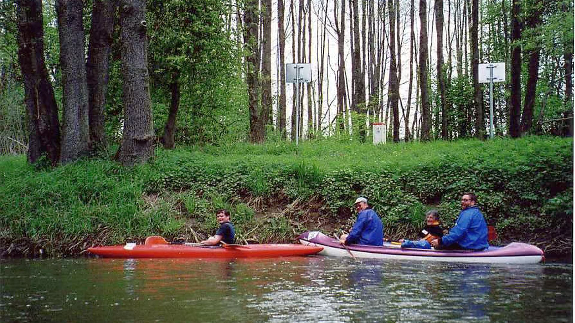 Kajak, Fluss Moravská Dyje (Thaya, Abschnitt Dačice - Písečné (Oberlauf) Grenzübertritt 