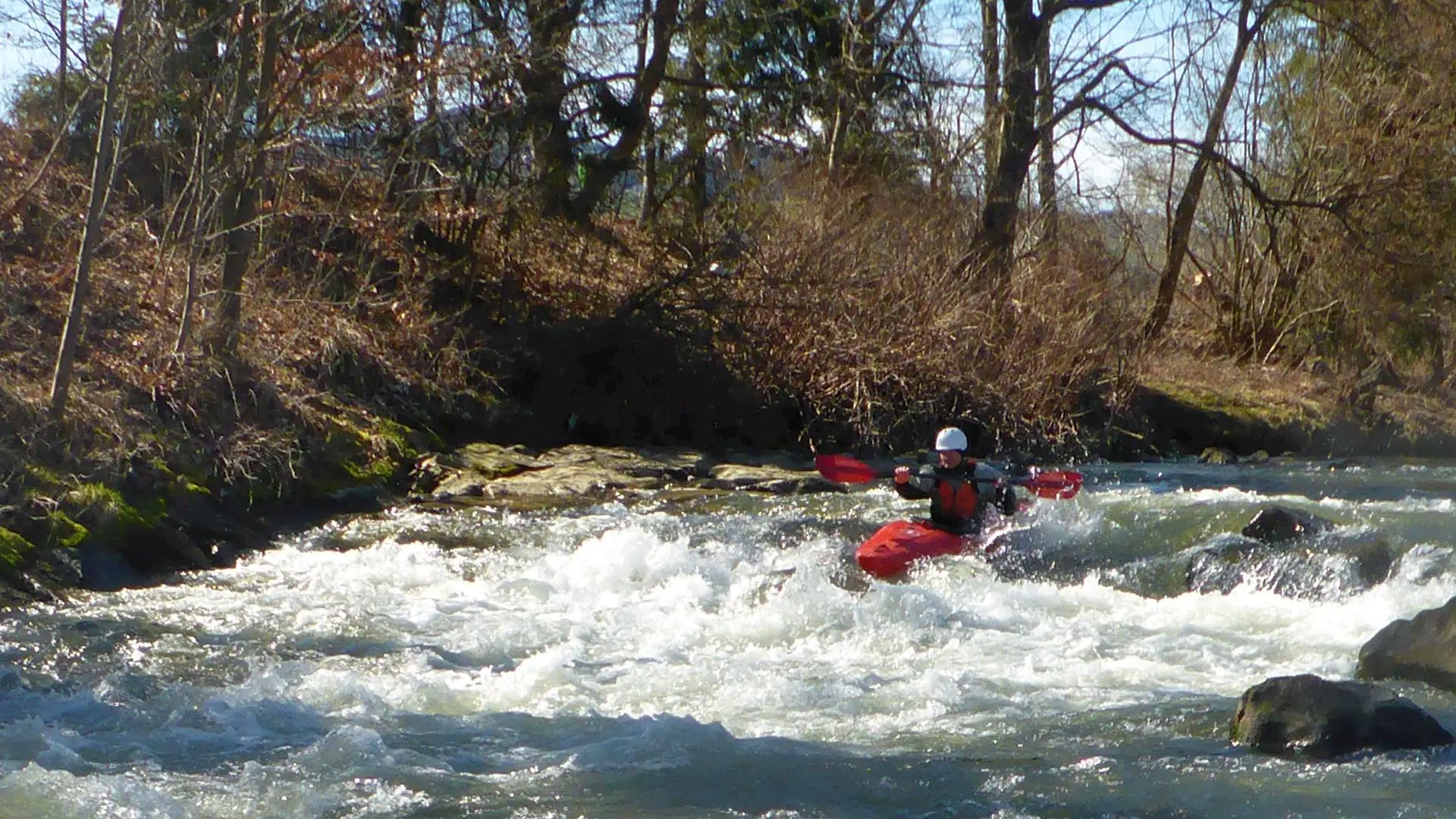© Andreas S. 18.9.16 Kajak, Fluss Kainach, Abschnitt Gaisfeld - Lieboch (Mittellauf) hohe Stufe nach Krottendorf