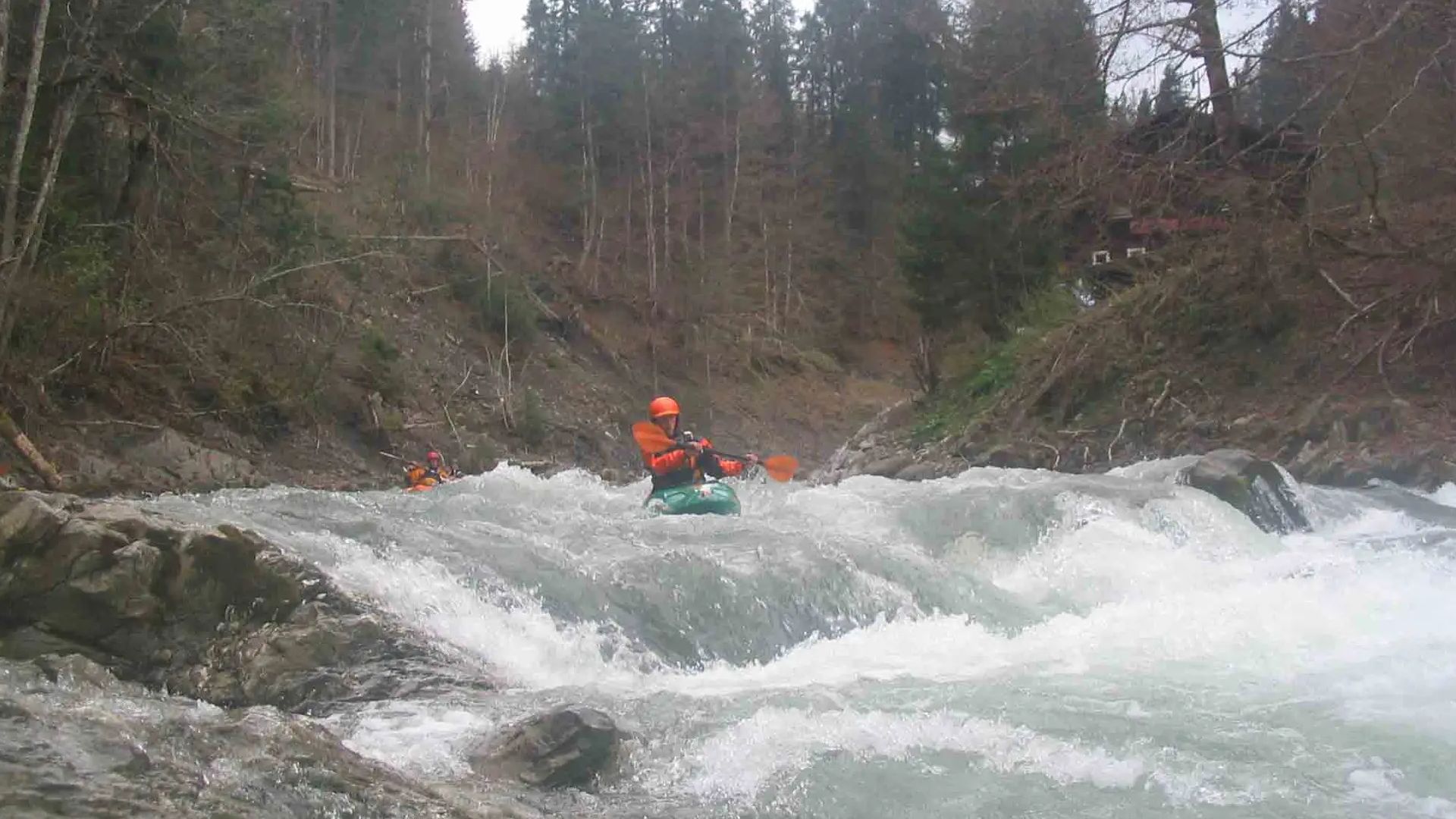 Kajak, Fluss Breitach, Abschnitt Hirschegg - Breitachklamm (Obere Breitach) Waldhauskatarakt 
