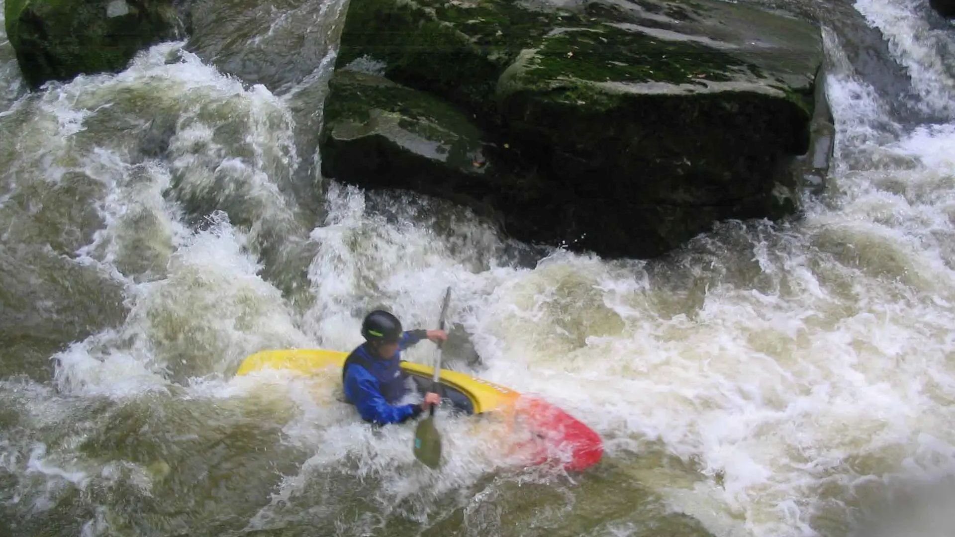 Kajak, Fluss Rotach, Abschnitt Eschau - Kennelbach (Rotachschlucht) Eingang Sonnenkatarakt 