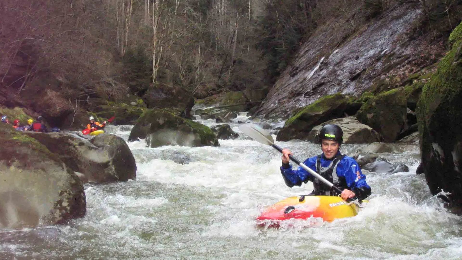 Kajak, Fluss Rotach, Abschnitt Eschau - Kennelbach (Rotachschlucht) nach dem Rotachkatarakt 
