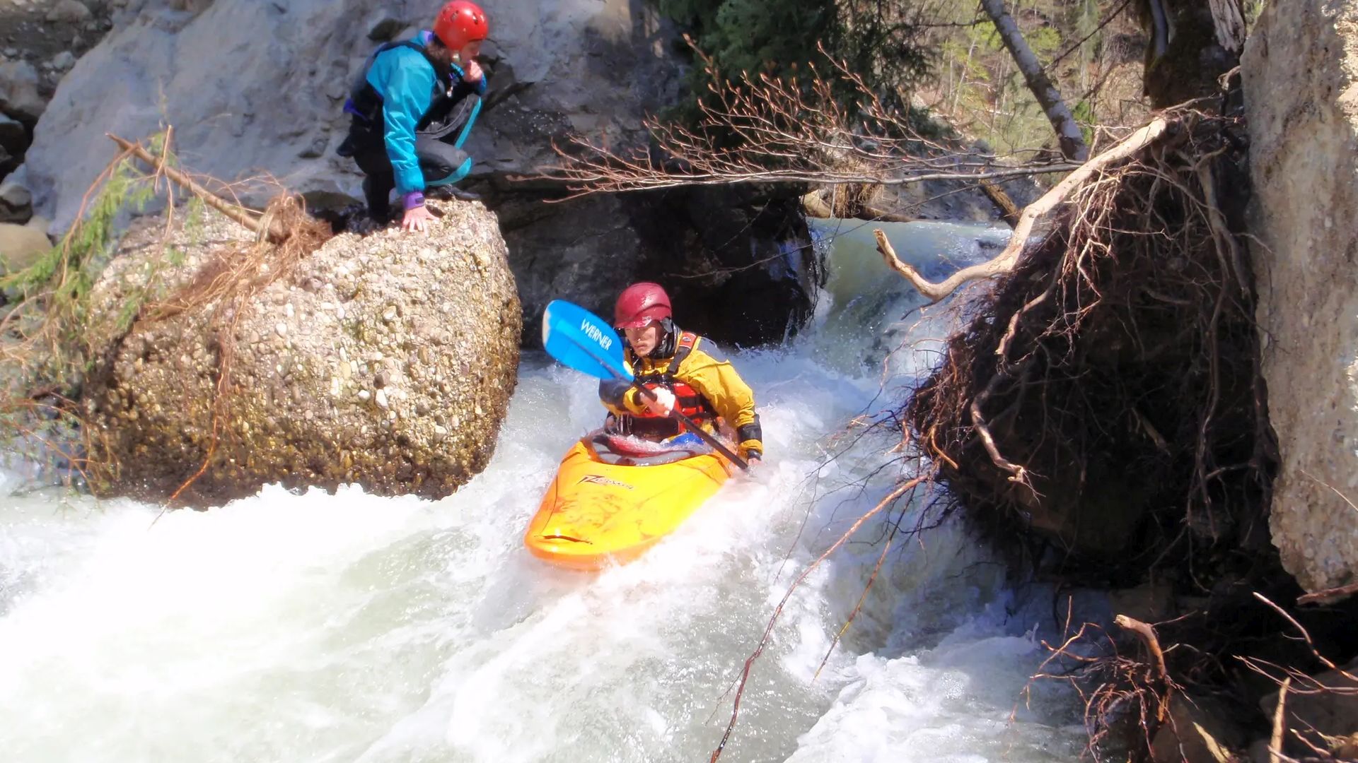 Kajak, Fluss Weißach, Abschnitt Zwing - Camping Doren (Weißachschlucht) Eingang Weißachstufen 