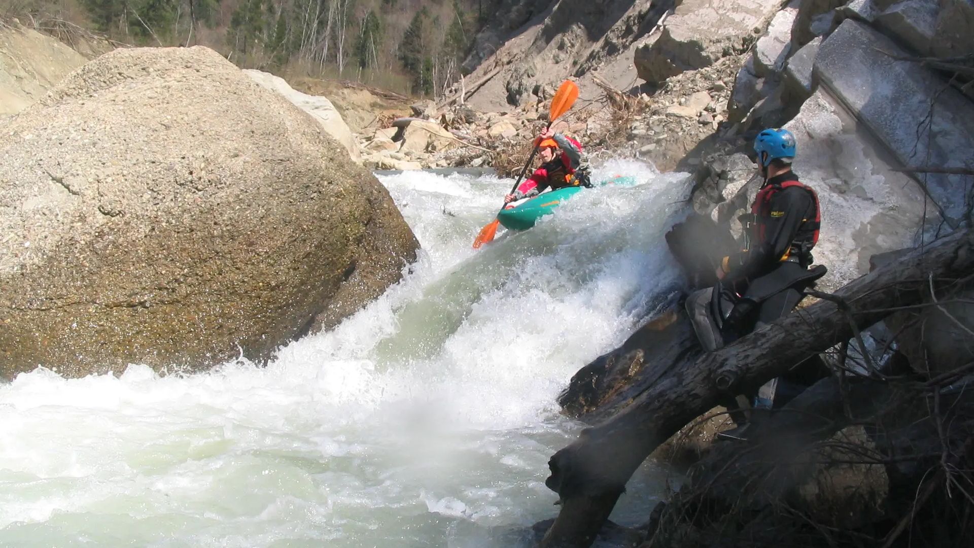 Kajak, Fluss Weißach, Abschnitt Zwing - Camping Doren (Weißachschlucht) in den Weißachstufen 