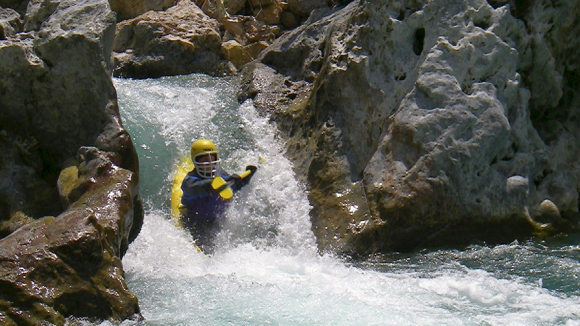 Kajak, Fluss Alara, Abschnitt Kemer Köprü - Alara Han (Große Schlucht) der 1,5m Abfall 