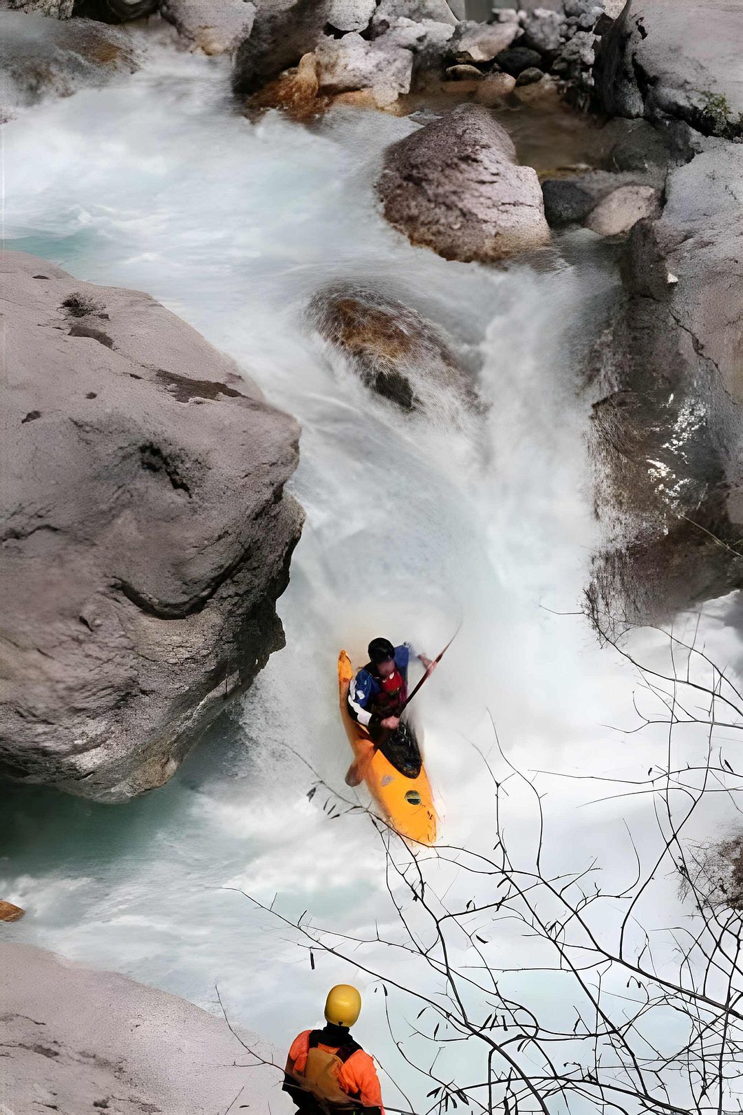 Kajak, Fluss Dim, Abschnitt Alacami - Niagara Picknick (Oberster Dim) Stein im Unterwasser Boof ist Pflicht 
