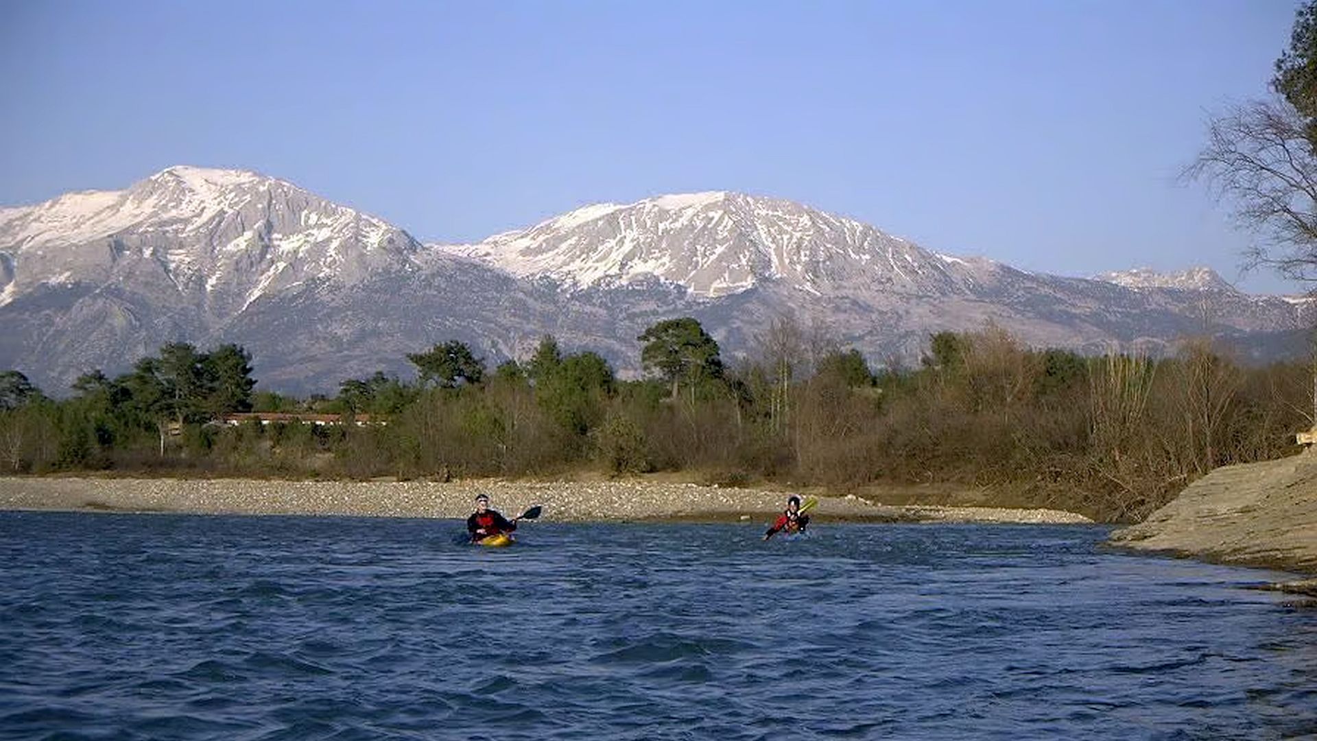 Kajak, Fluss Köprü, Abschnitt Degirmenözü - Caltepe (Wanderstrecke) ganz leichtes Wildwasser in breitem Hochtal 