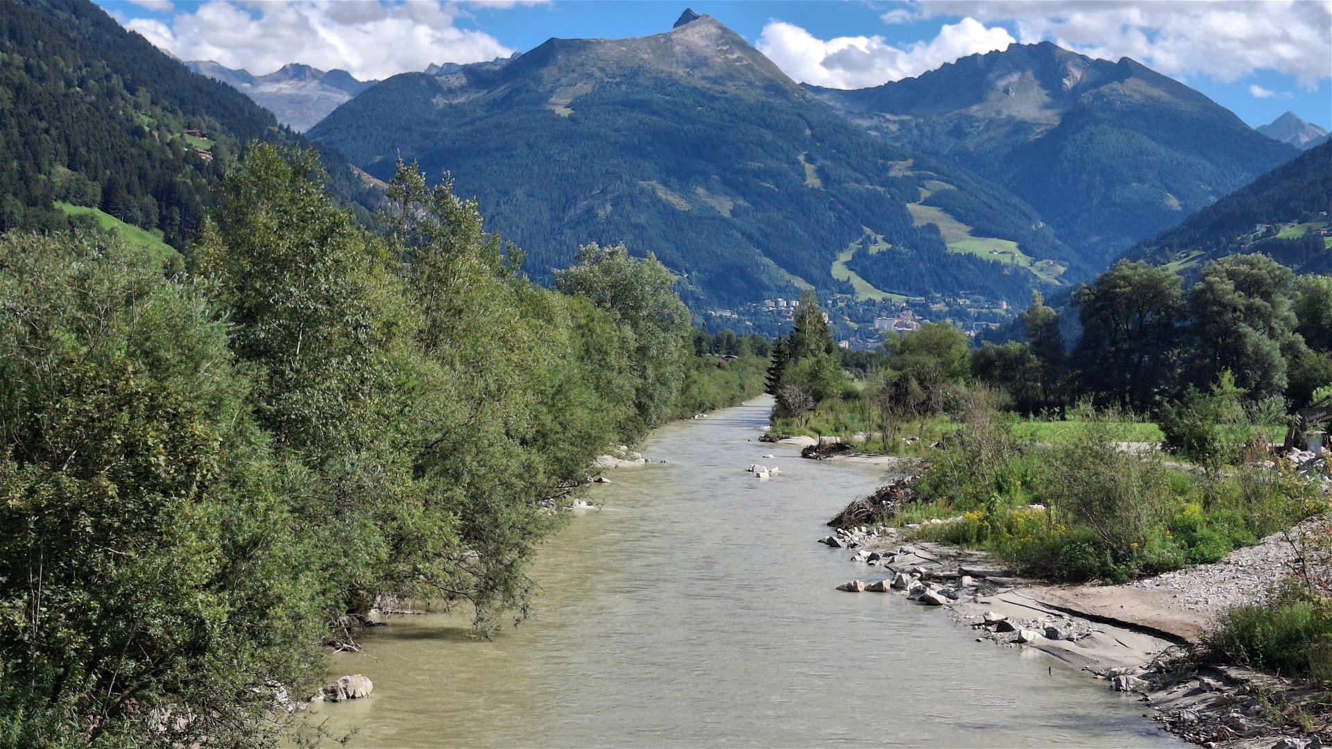 © Thomas R. 26.8.26 Kajak, Fluss Gasteiner Ache, Abschnitt Bad Bruck - Breitenberg kurz vor Bad Hofgastein