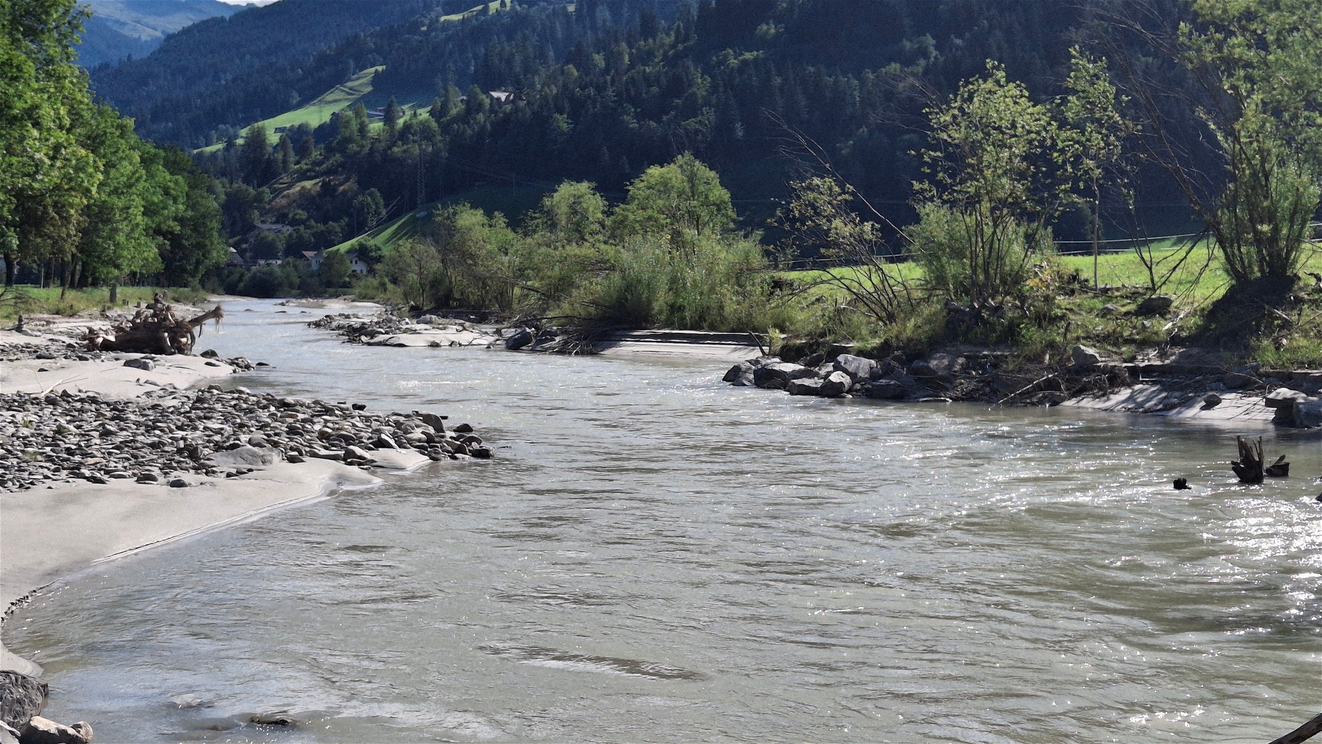 © Thomas R. 26.8.26 Kajak, Fluss Gasteiner Ache, Abschnitt Bad Bruck - Breitenberg schöne Strecke unterhalb Hofgastein