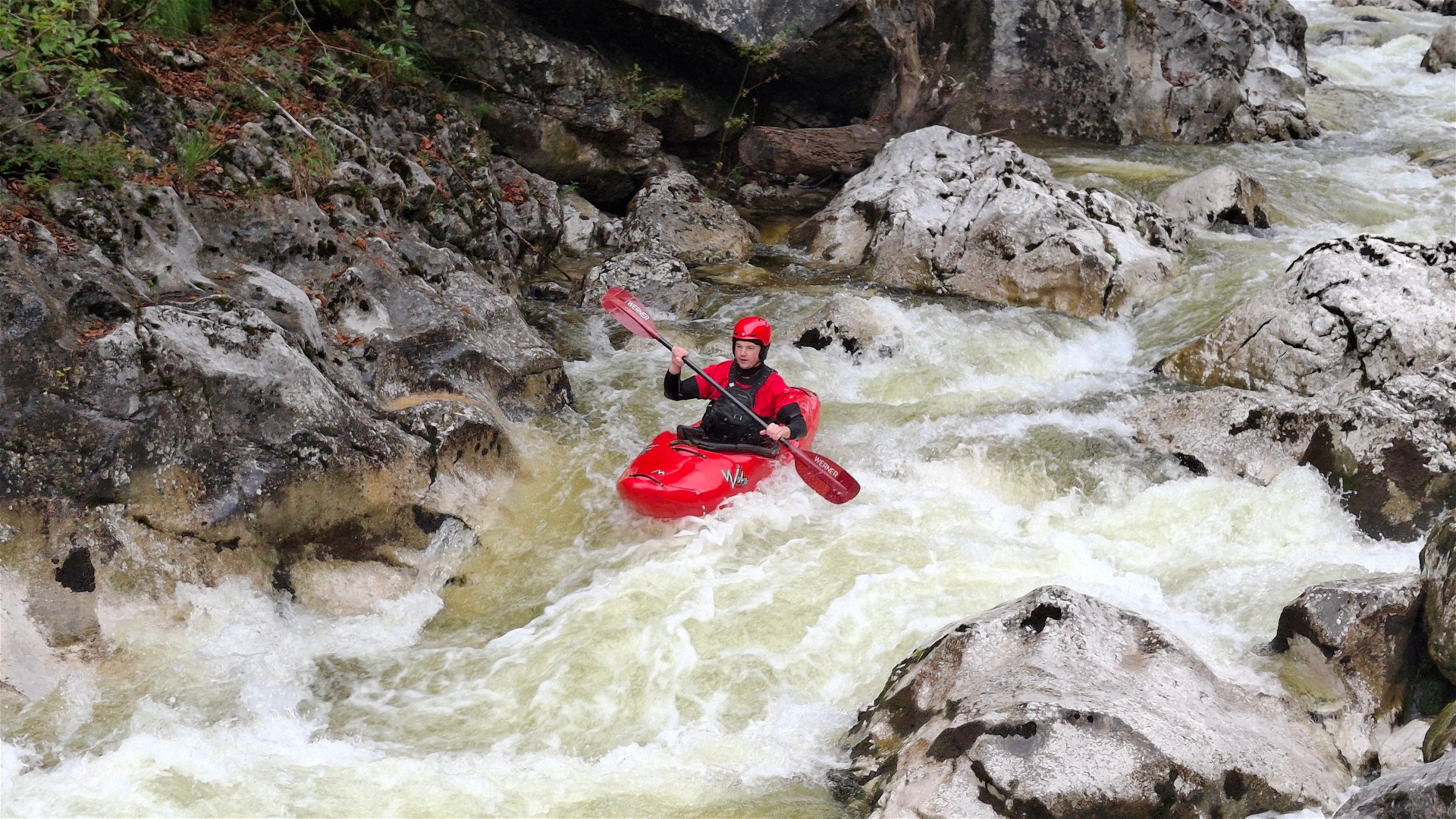 Kajak, Fluss Rettenbach, Abschnitt Standardstrecke im oberen Teil 
